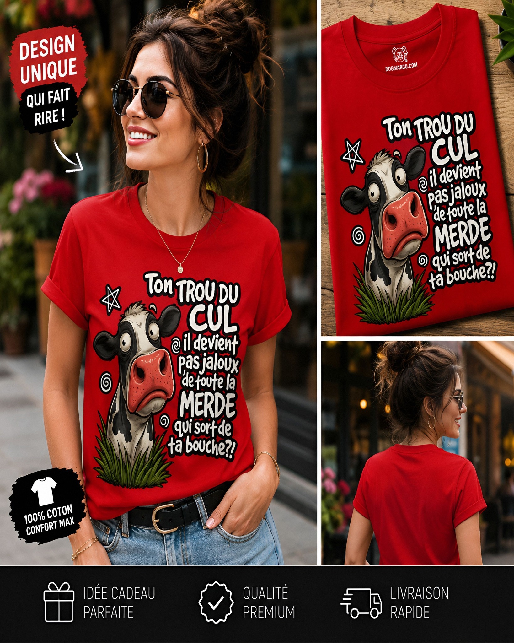 Dogmargo.com Facebook ad: Funny Cow Sarcastic. LIMITED EDITION
