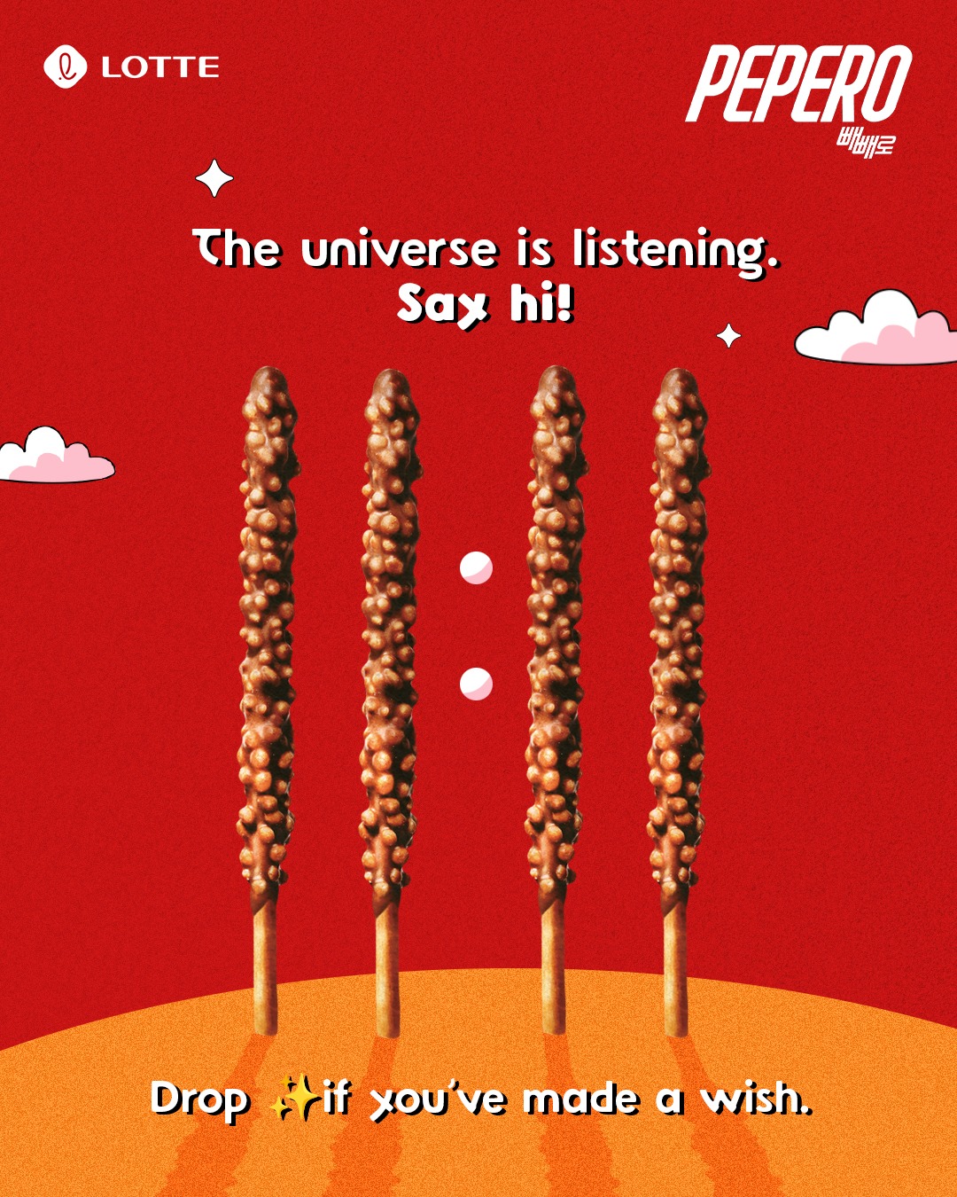 Pepero India Facebook ad: Manifesting good vibes, good luck, and a box…