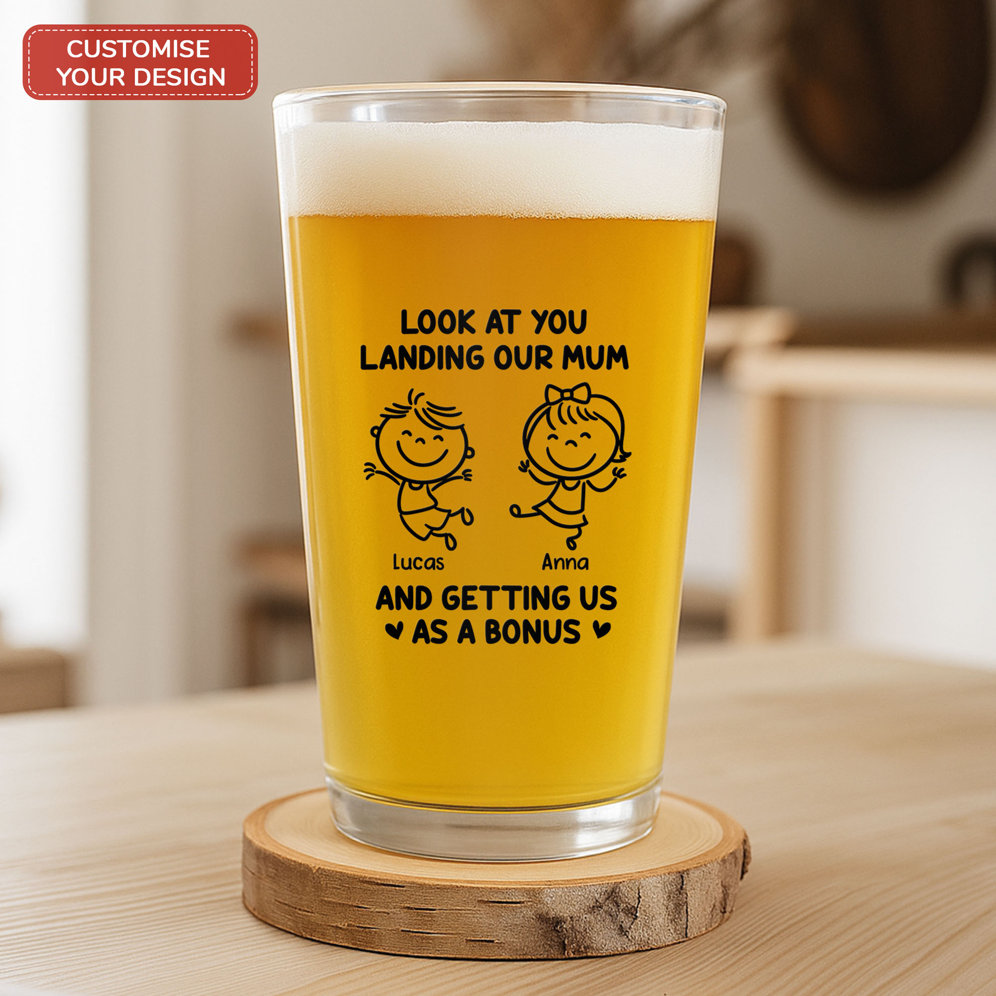 Custom Chic UK Facebook ad: Personalised Beer Glass
