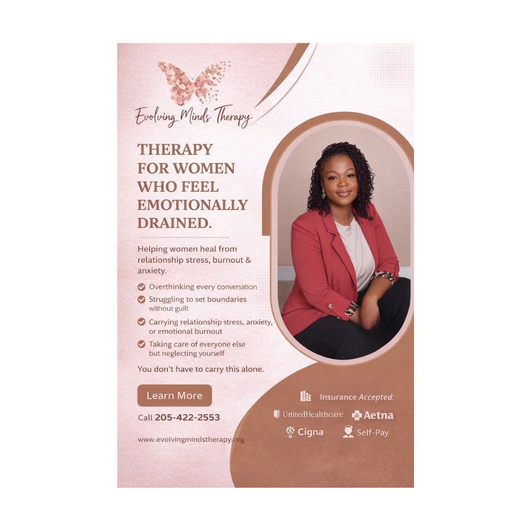 Evolving Minds Therapy Facebook ad: You’re strong for everyone else… but inside you’re…