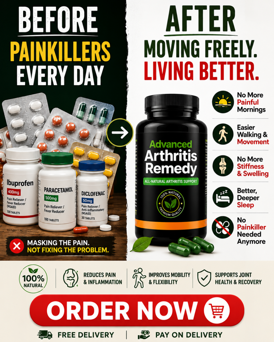 Advanced Natural Solution Facebook ad: Tired of Joint and Bone Pain?