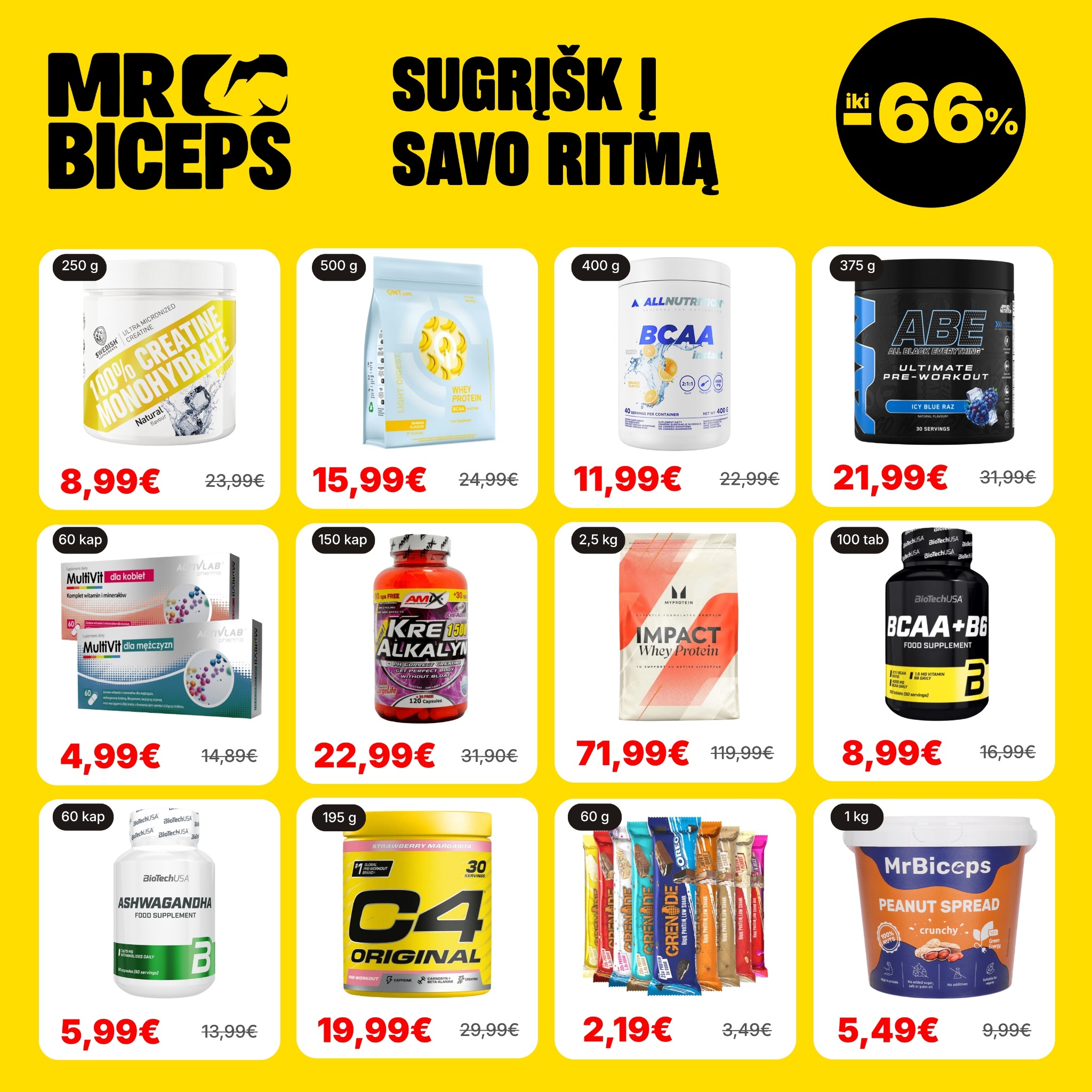 MrBiceps - Maisto Papildai Facebook ad: Sugrįžk į savo ritmą