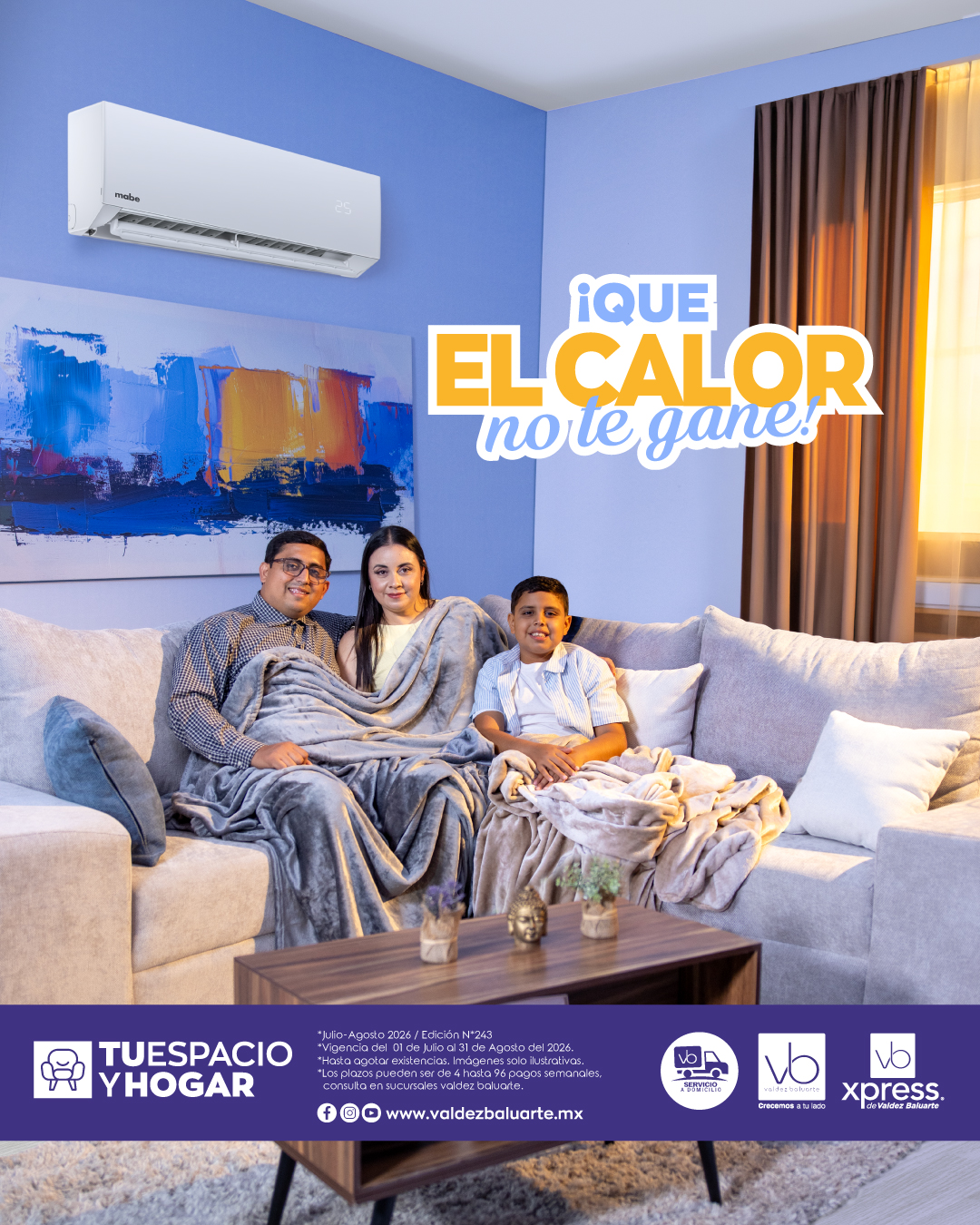 Valdez Baluarte Facebook ad: ¡Que el calor no te gane!