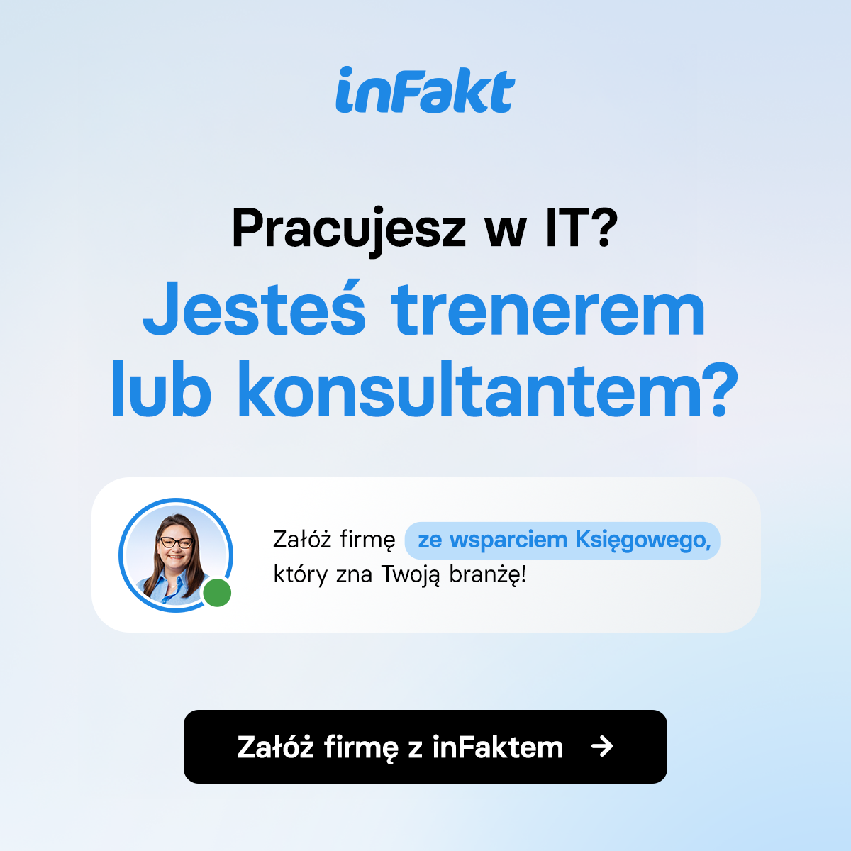 inFakt Facebook ad: Zacznij własny biznes z inFaktem
