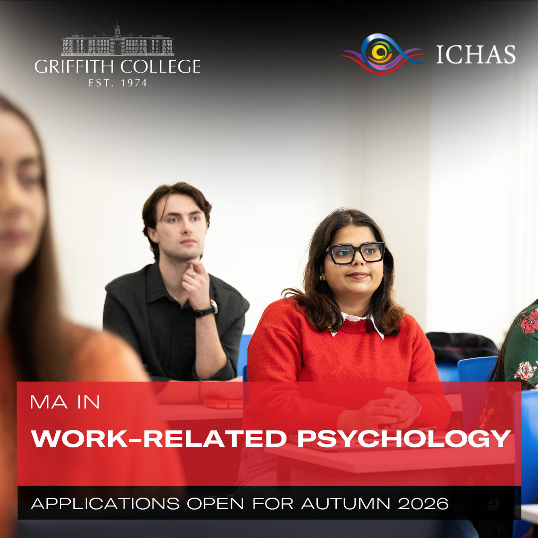 Griffith College Limerick Facebook ad: MA in Work Related Psychology