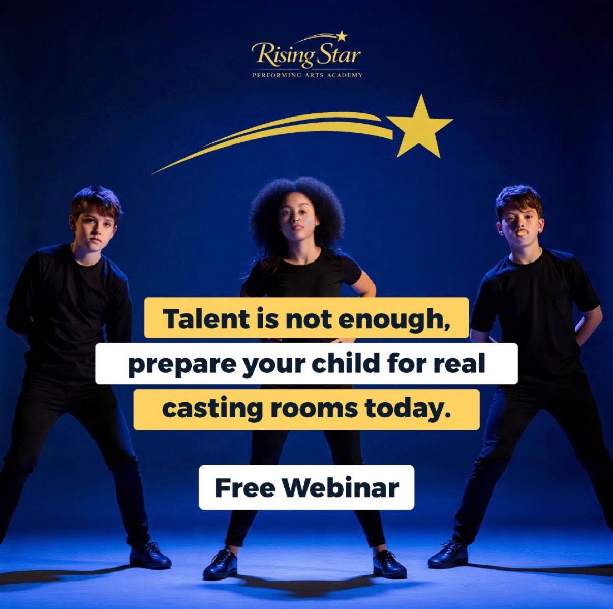 Rising Star Performing Arts Academy Facebook ad: Guide Your Child Toward Acting Opportunities