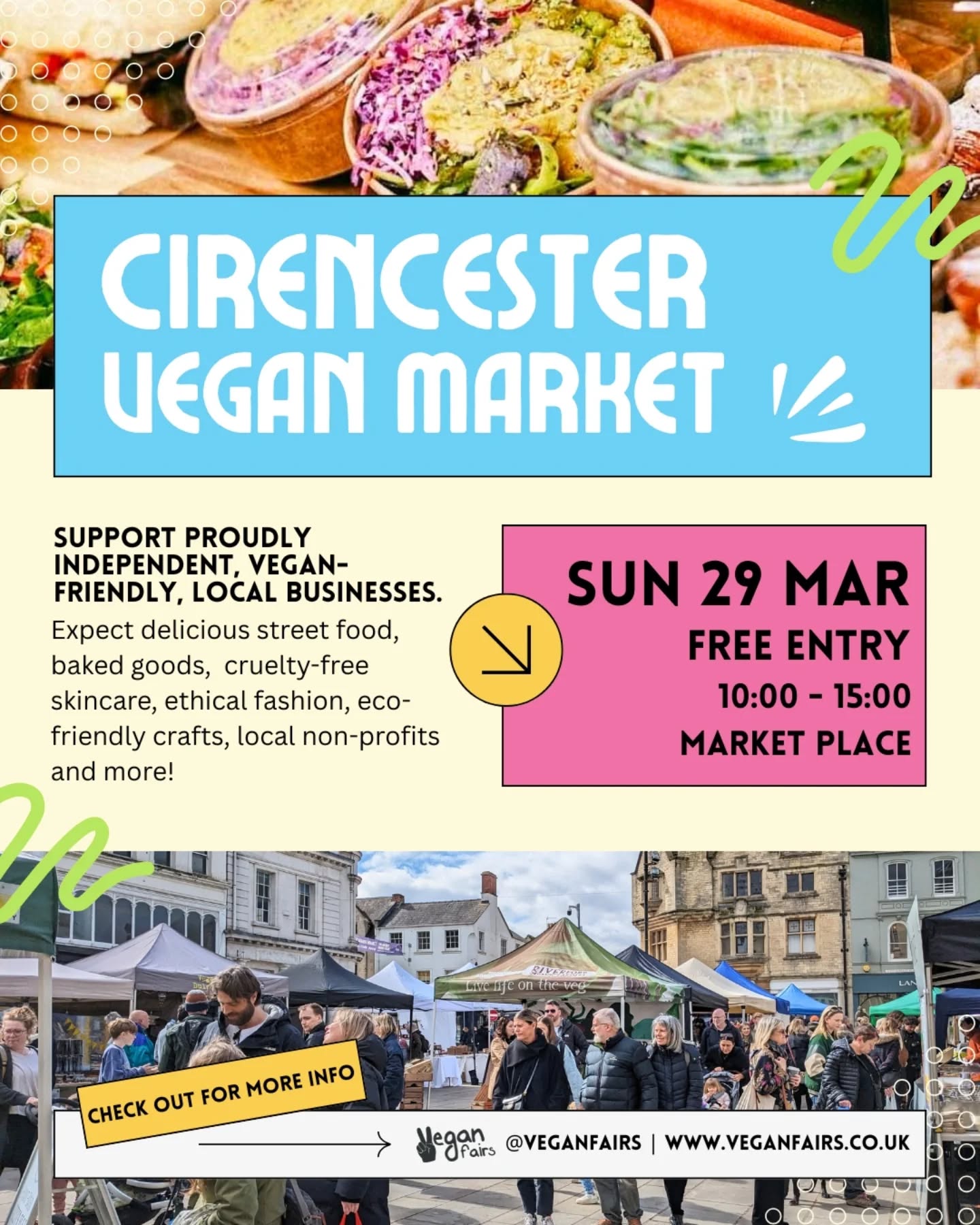 Vegan Fairs Facebook ad: NEXT EVENT We are returning to CIRENCESTER!