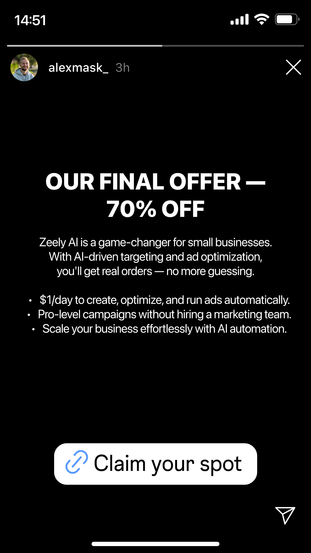 Zeely Facebook ad