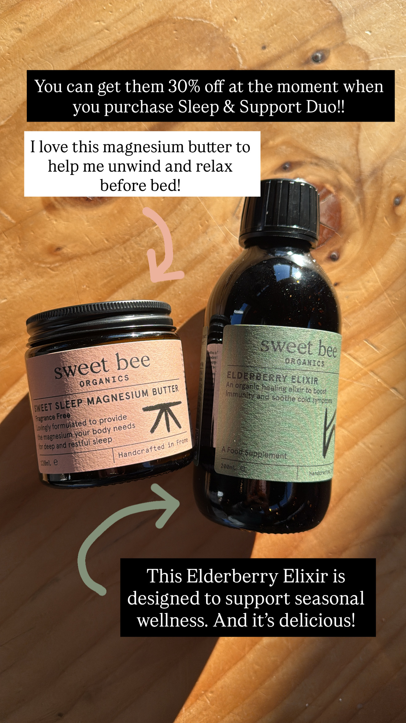 Sweet Bee Organics Facebook ad