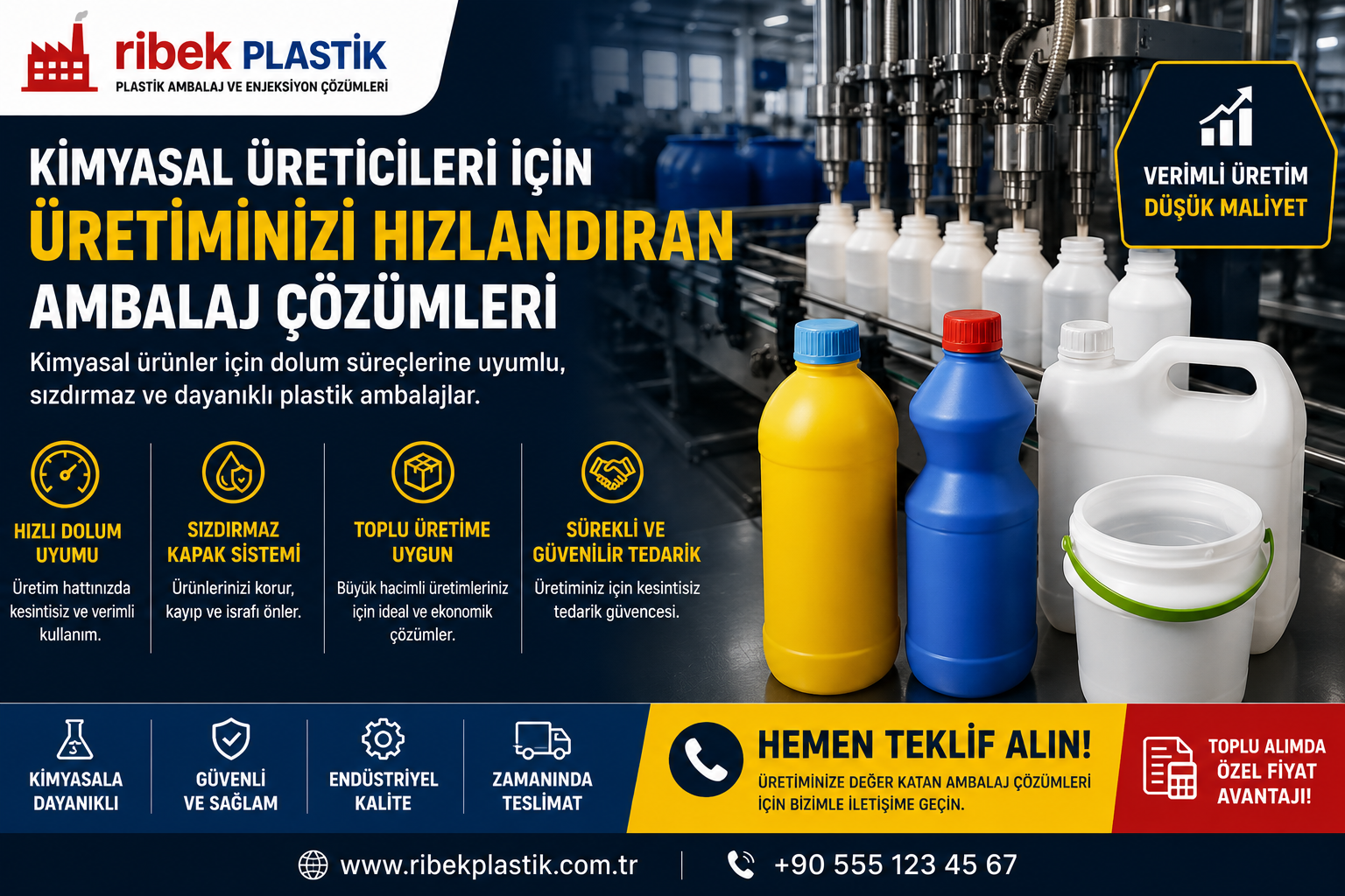 Ribek Plastik Ltd. Şti. Facebook ad: Kimyasal Ürünler İçin Dayanıklı Plastik Ambalaj