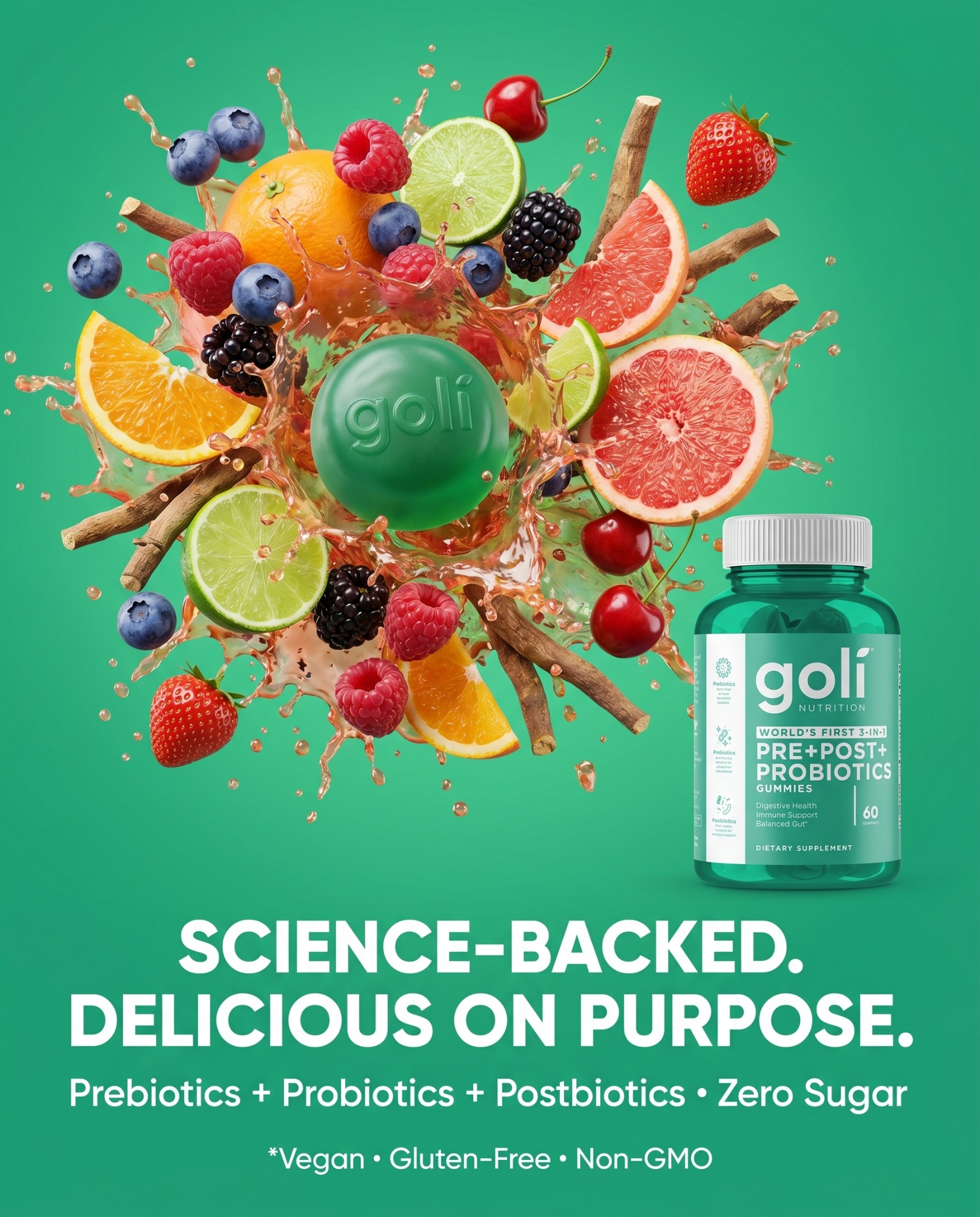 Goli Facebook ad: OVER 60% OFF + 100% FREE Shipping