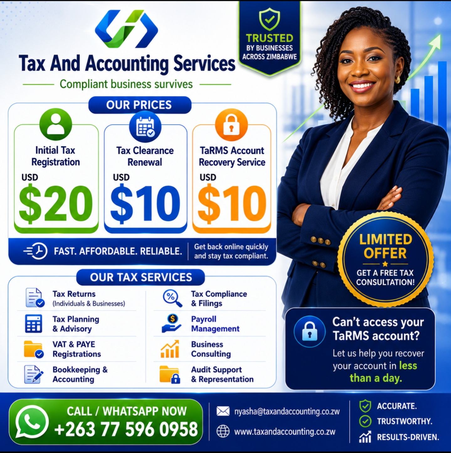 Tax and Accounting Services Facebook ad: Tax Clearance Certificate Renewal and New Registrations