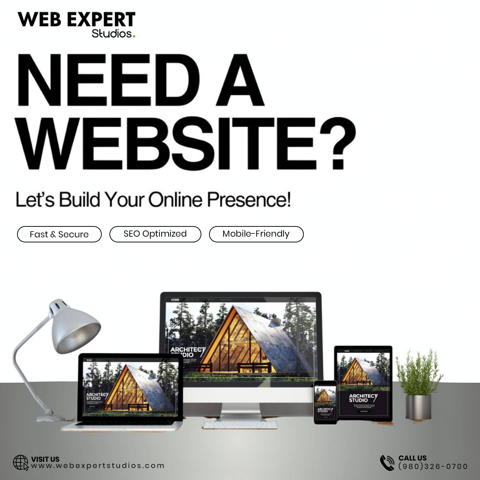 Web Expert Studios Facebook ad: Your Business Needs a Website