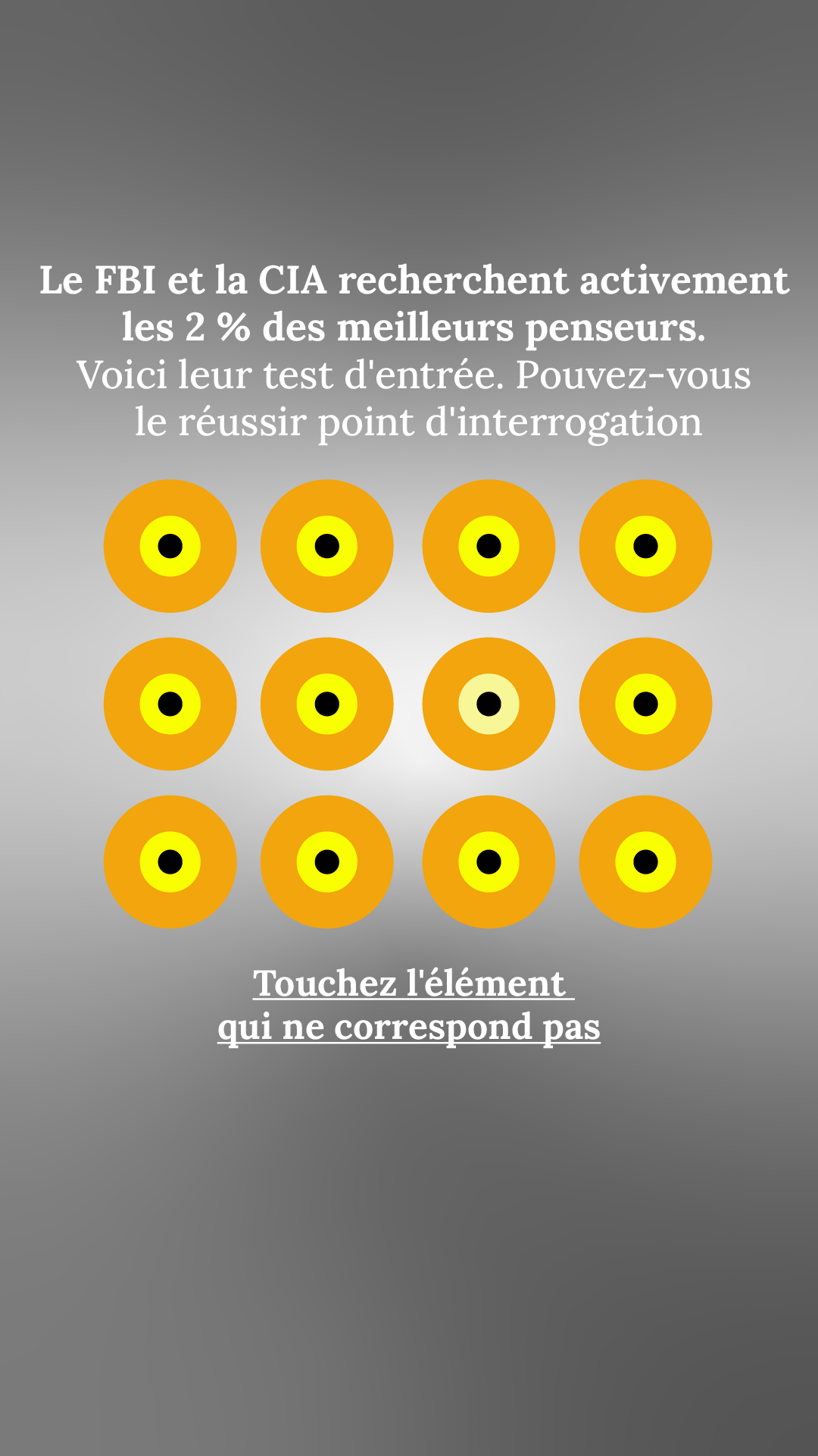 International IQ test Facebook ad