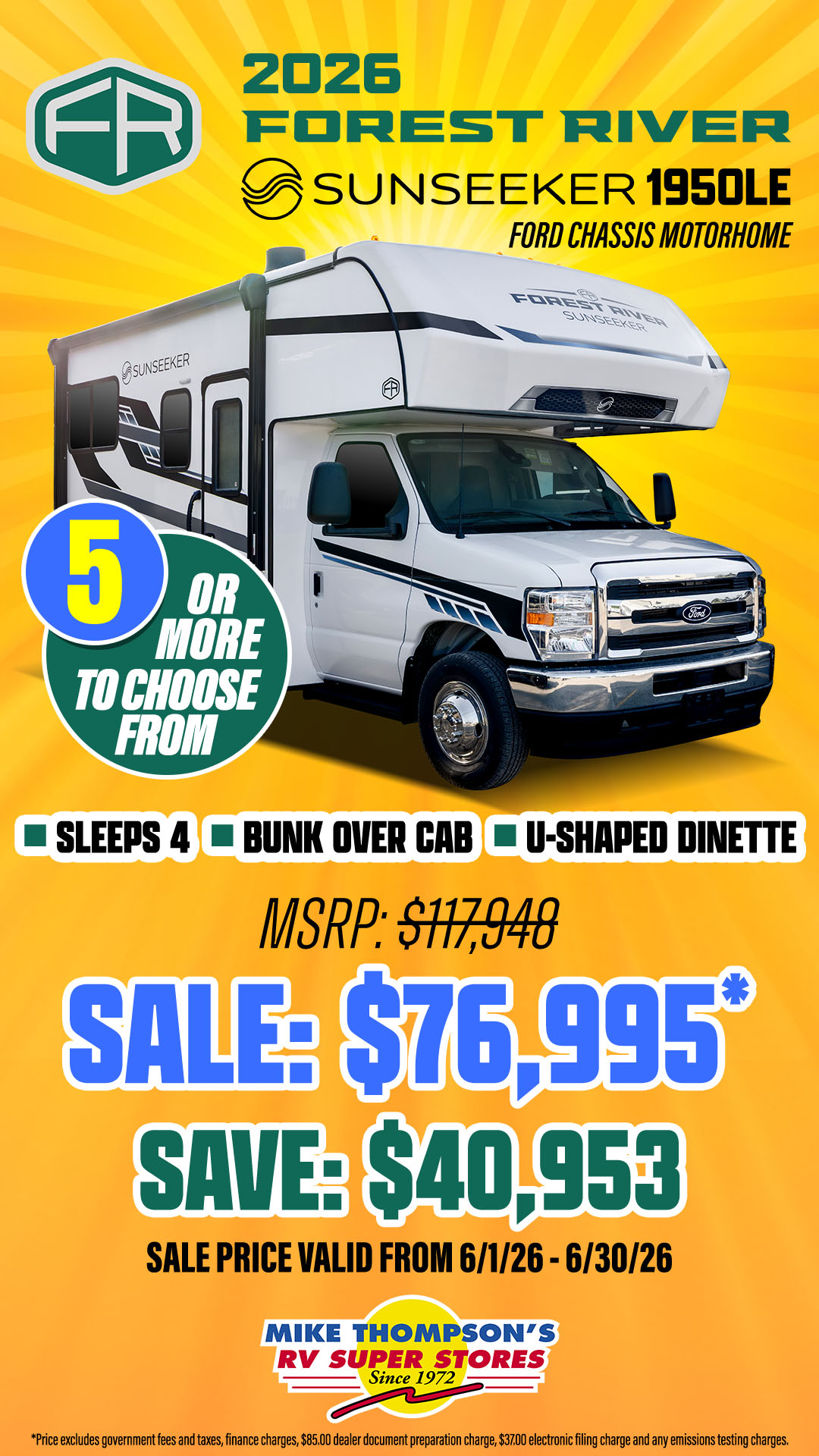 Mike Thompsons RV Super Stores Facebook ad from Jun 5, 2026