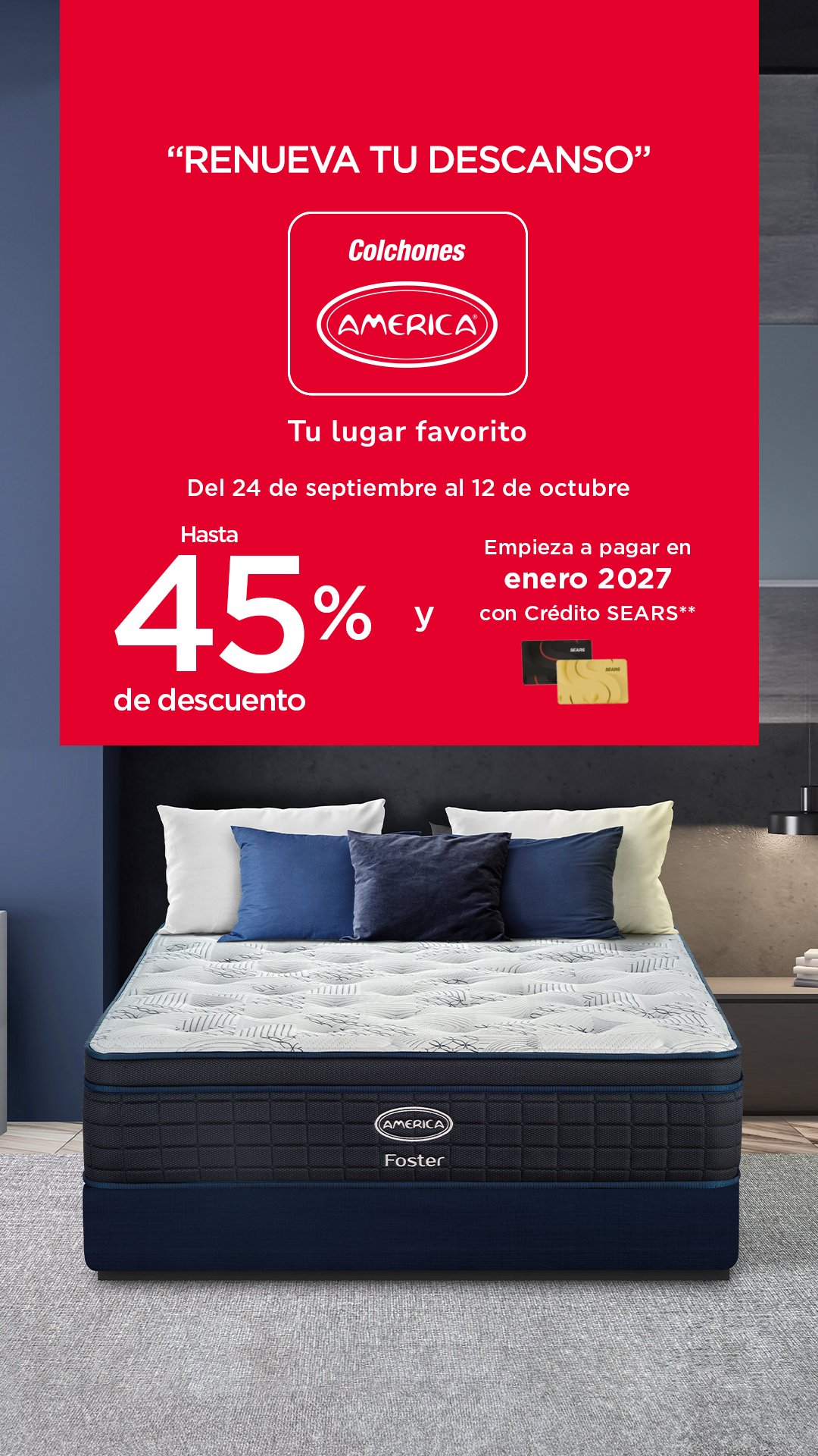 Sears México Facebook ad: ¡En tienda y en línea!
