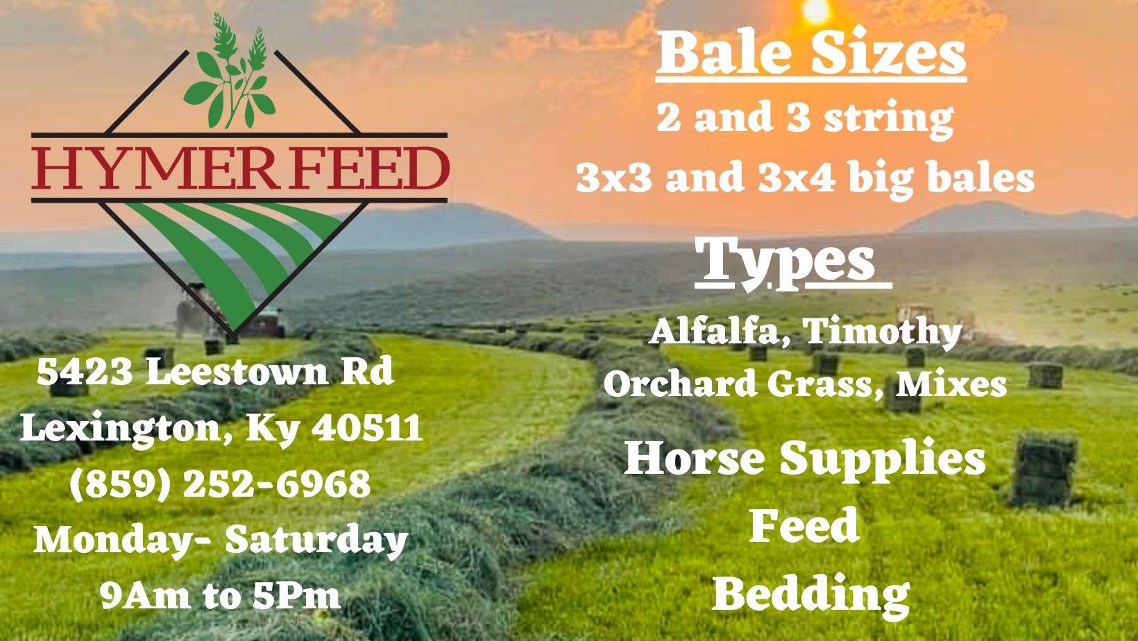 Hymer Feed Company Facebook ad: Premium Western Hay.