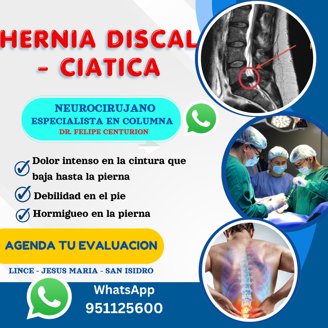 Dr. Centurión - Neurocirujano Facebook ad: ¿Hernia Discal o Ciática? Recupera tu calidad de vida