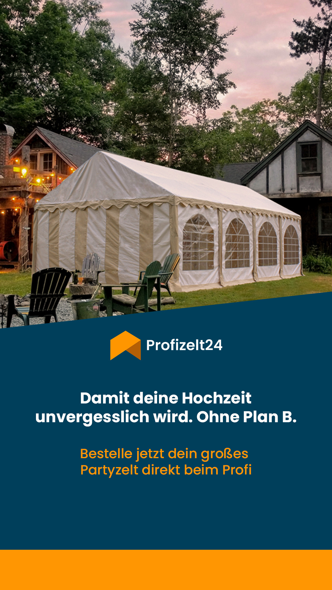 Profizelt24 Facebook ad: Entdecke jetzt dein Partyzelt