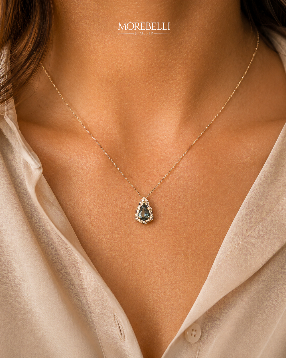 Morebelli Joaillier Facebook ad: 18K rose gold pendant