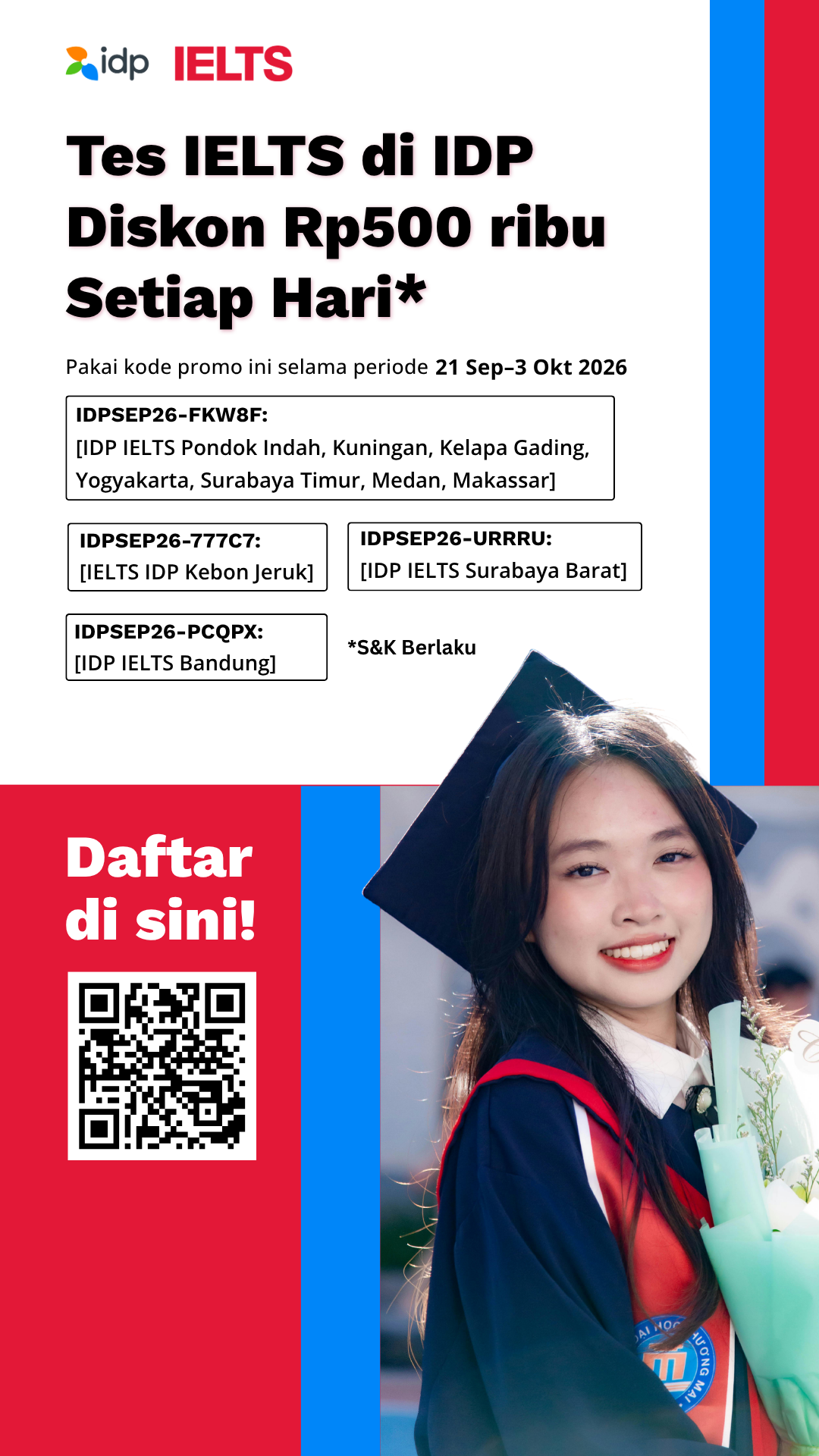 IELTS Essentials from IDP Facebook ad: Dapatkan Diskon Rp 500K