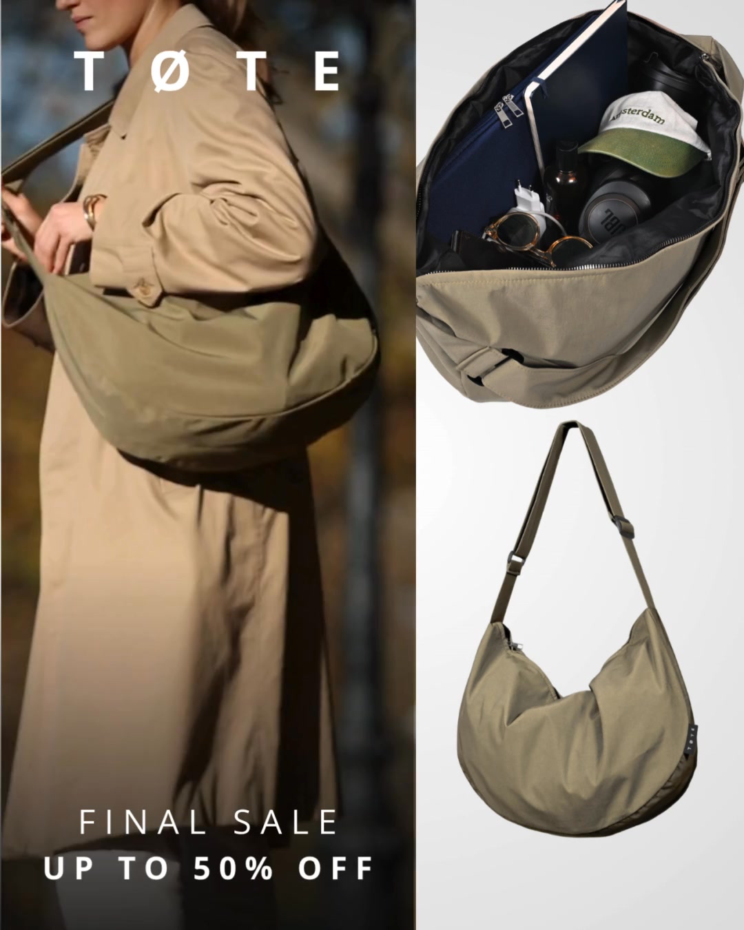 TØTE Facebook ad: Black Friday: Minimalist Bags, Maximum Function