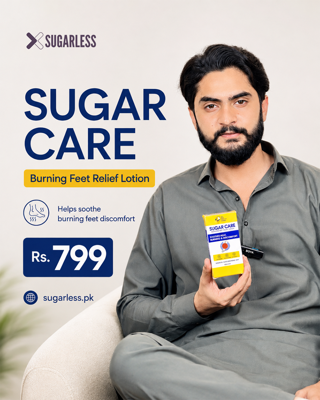 SugarCare Facebook ad: Burning Feet? Give Them Soothing Care