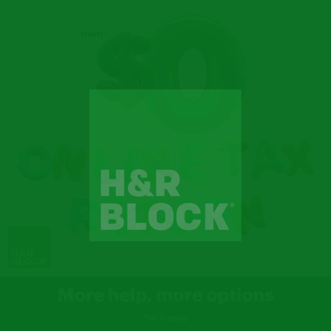 H&R Block Australia Facebook ad: Online Tax Returns from $0