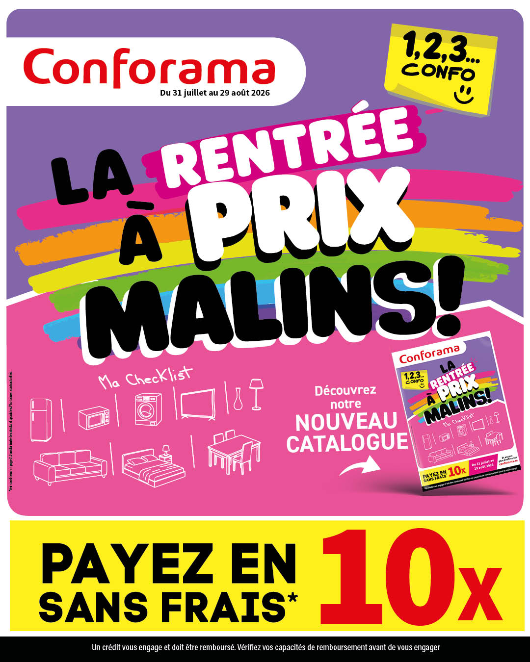 Conforama Réunion Facebook ad: RENTREE A PRIX MALINS!