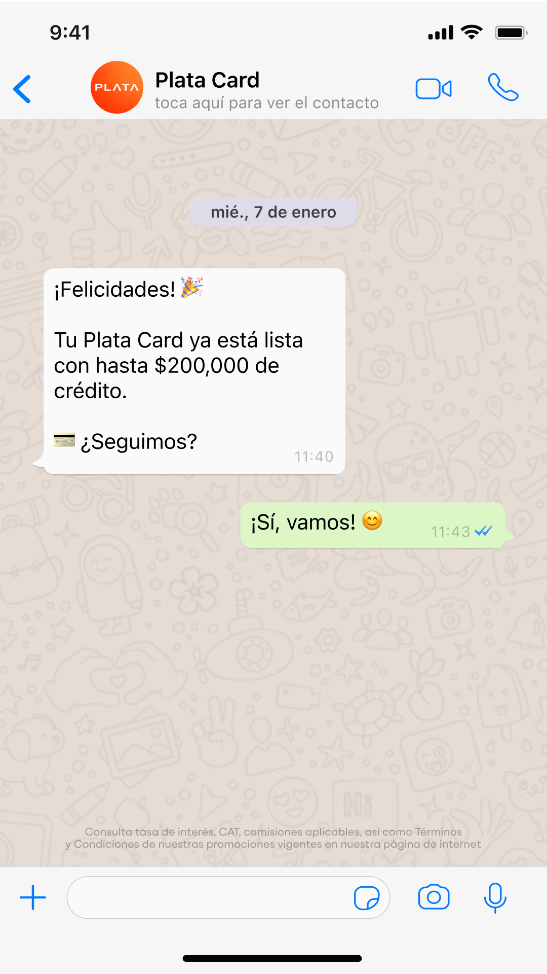 Plata Card Facebook ad