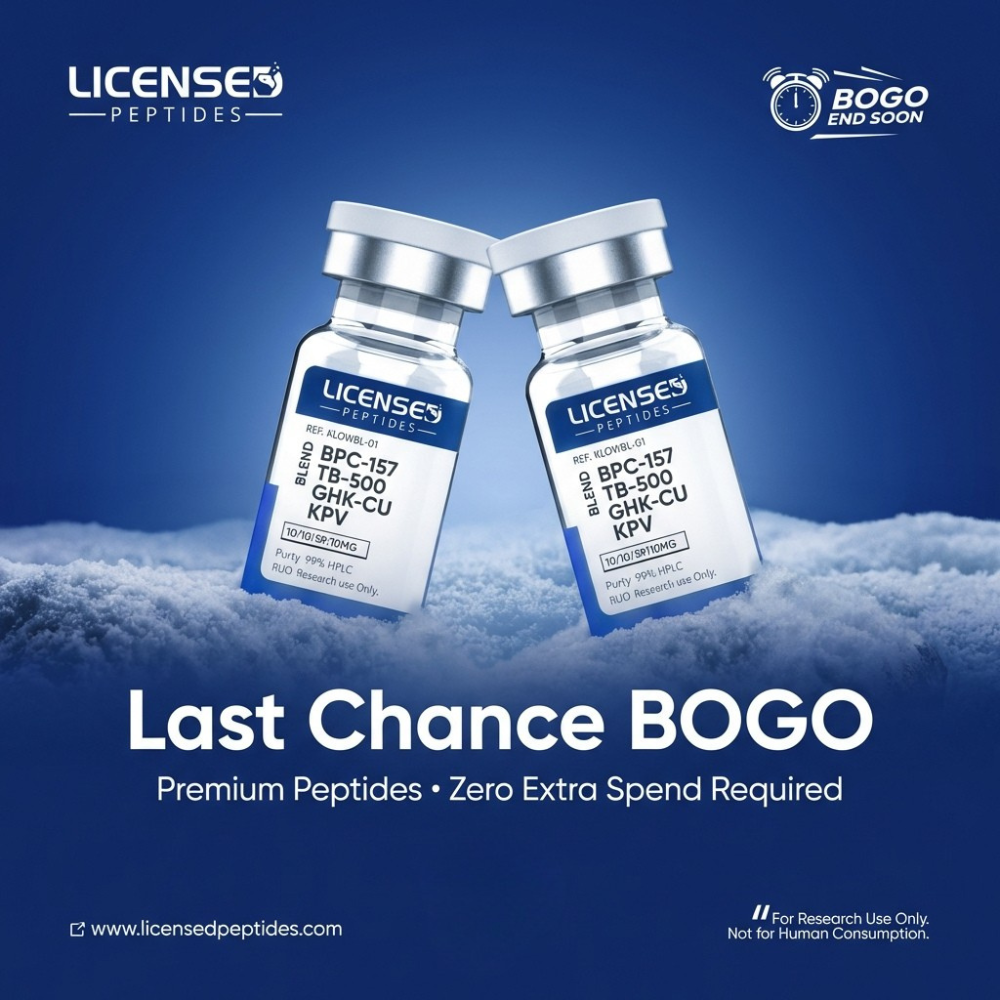 LicensedPeptide Facebook ad: Buy One Get One Free Sale Ends Soon