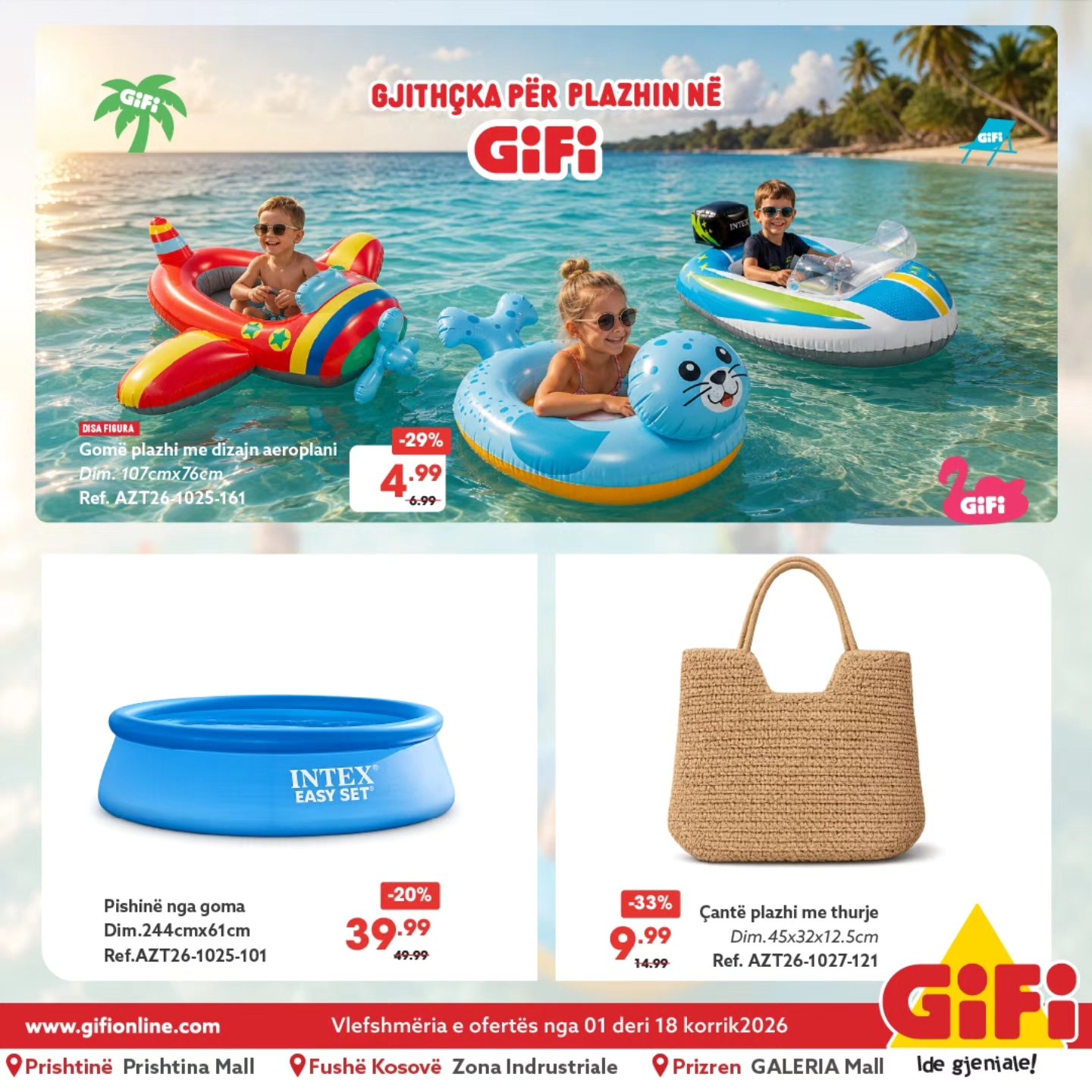 GiFi Kosova Facebook ad: GJITHÇKA PËR PLAZHIN NË GiFi!