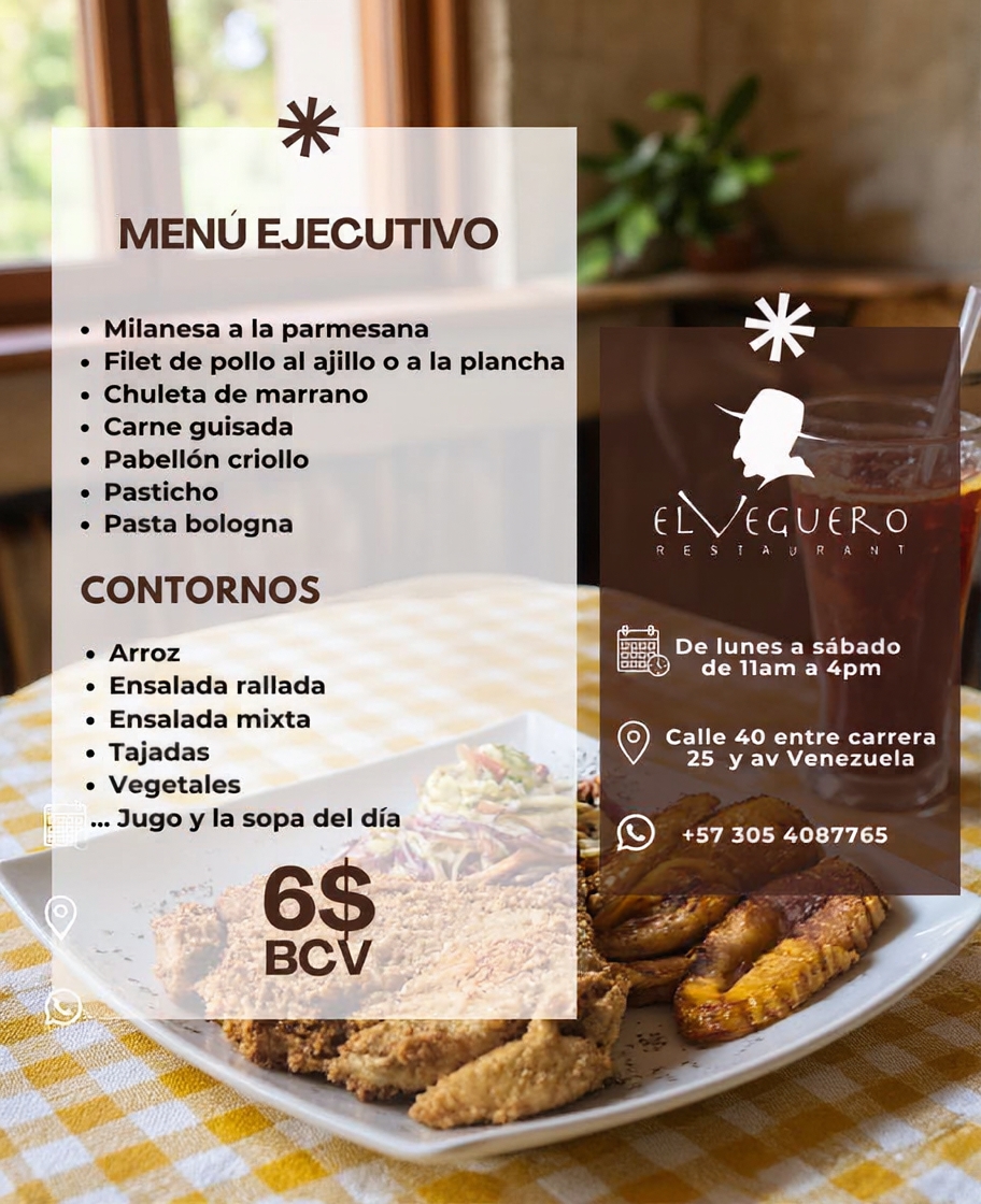 El Veguero Restaurant Facebook ad: ¡Chatea con nosotros!
