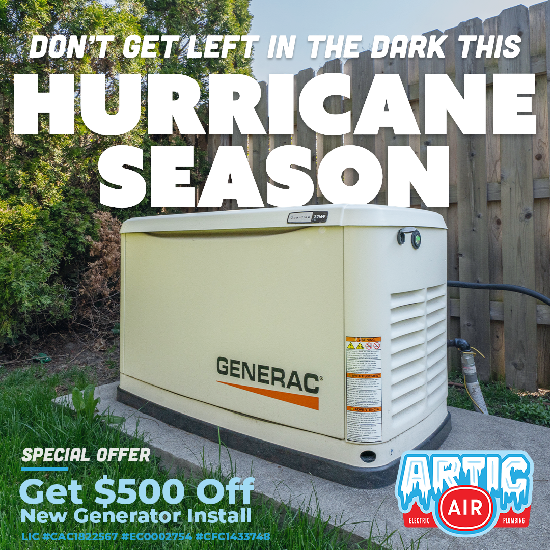 Artic Air Conditioning, Plumbing & Electric Facebook ad: $500 Off Generator Installations
