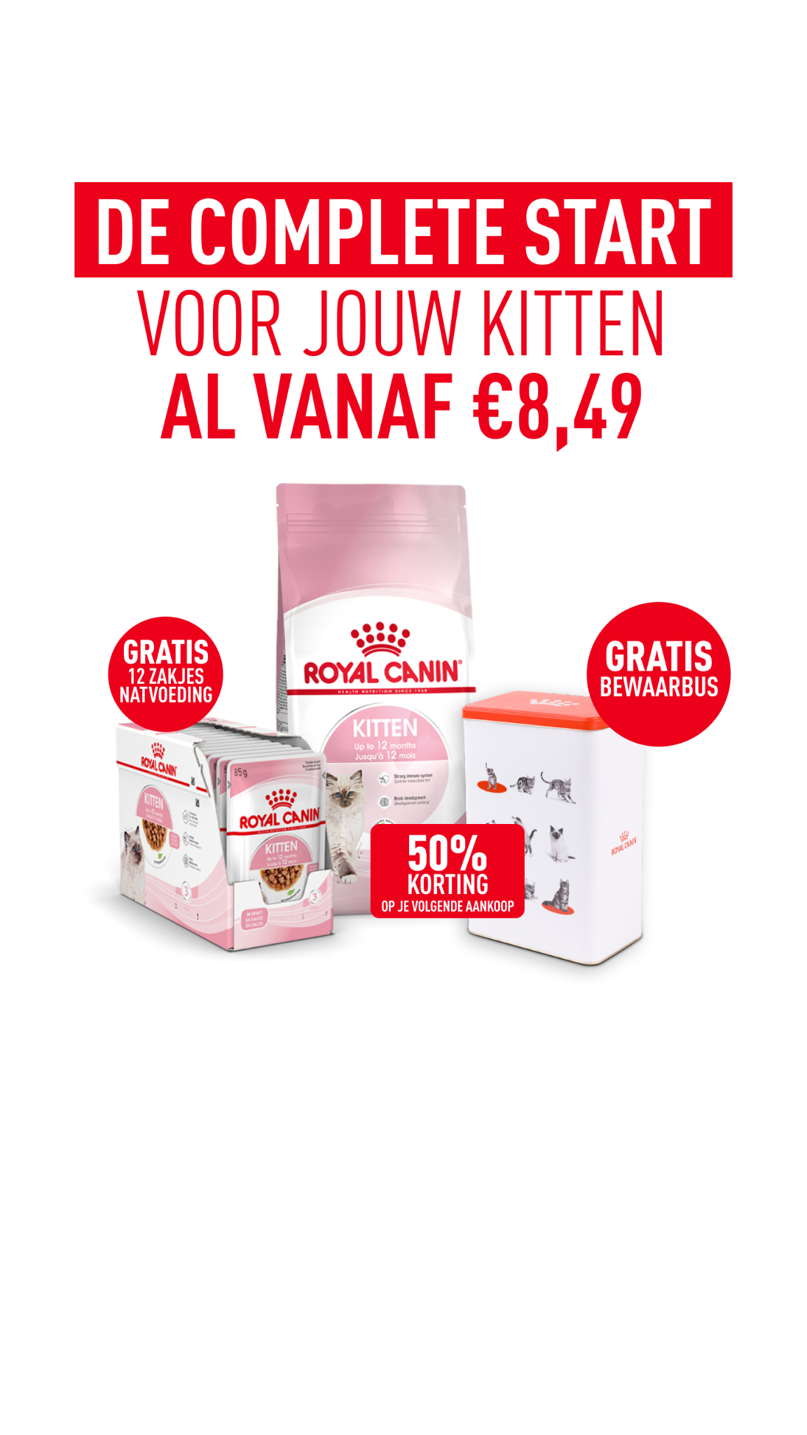Royal Canin Facebook ad: Shop nu jouw kittenpakket
