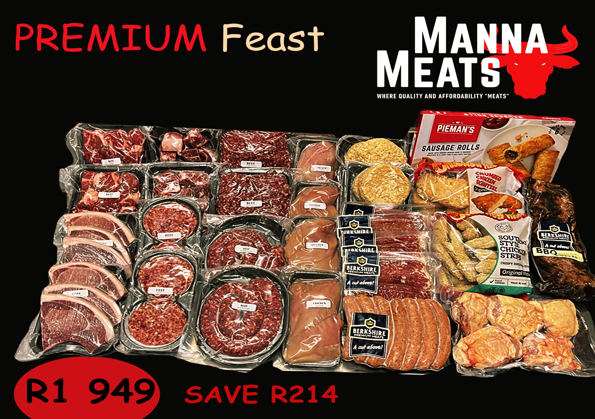Manna Meats Facebook ad: Fill Your Freezer From R1 949