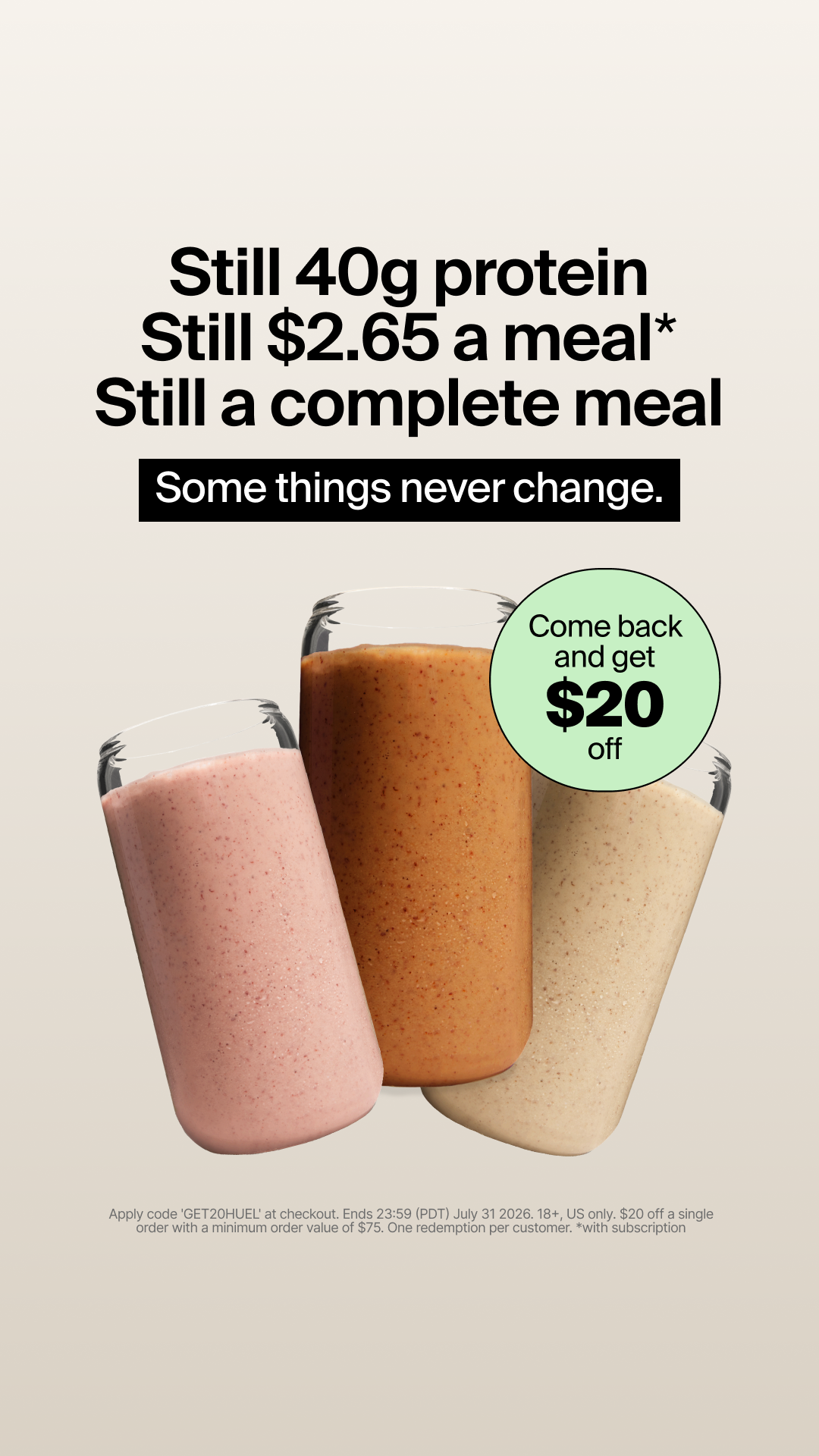 Huel Facebook ad