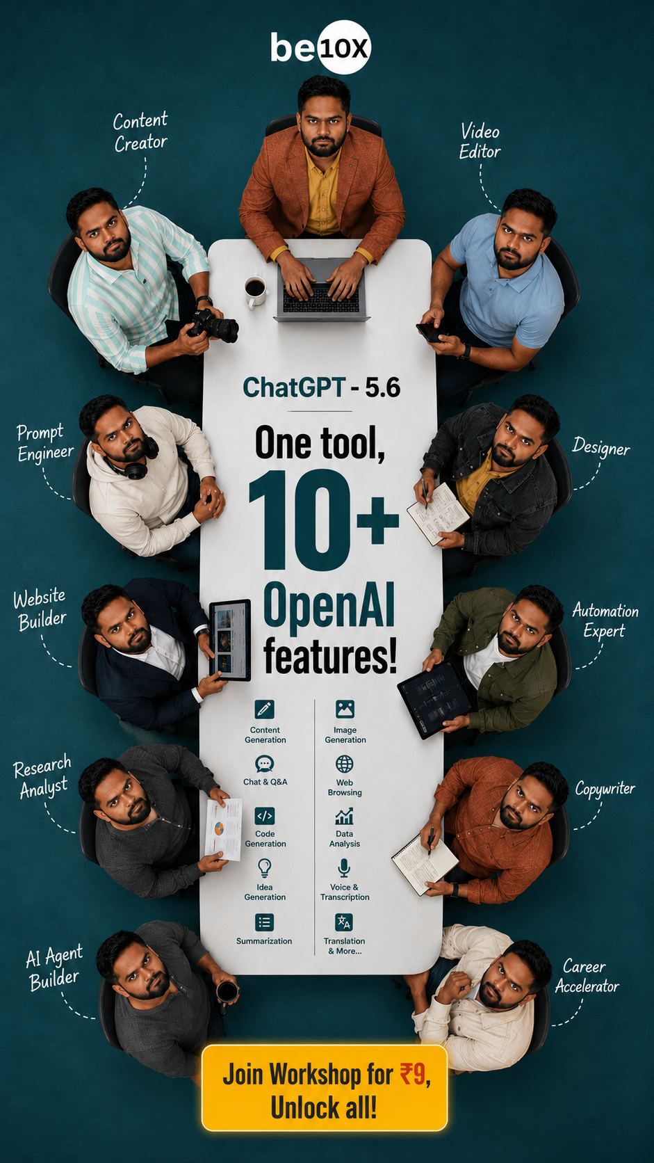 Be10x.com Facebook ad: Reserve Your Spot for Just ₹9/-