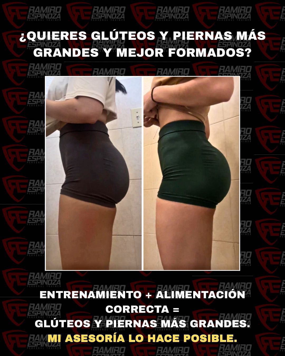 Ramiro Espinoza Personal Trainer Facebook ad: Los glúteos y piernas no crecen por suerte……