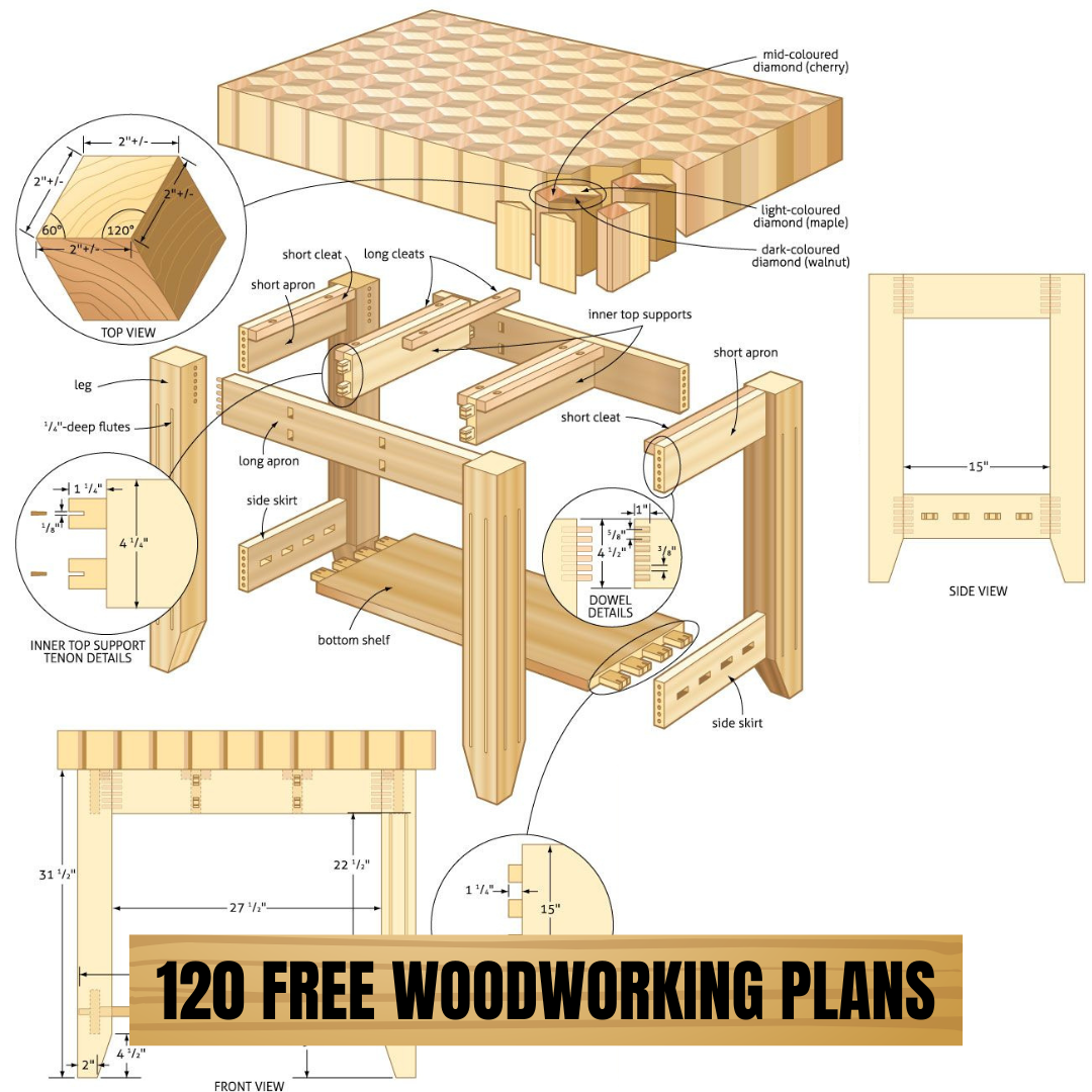 Walt's Wood Shop Facebook ad: 120 Free Woodworking Plans