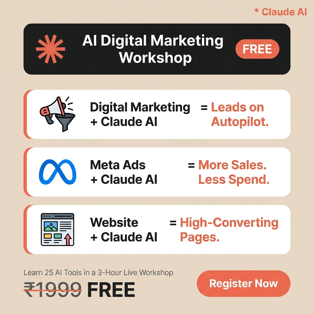 Navin Parmar Facebook ad: Free AI Workshop: Create Websites, Reels & Ads in Minutes!