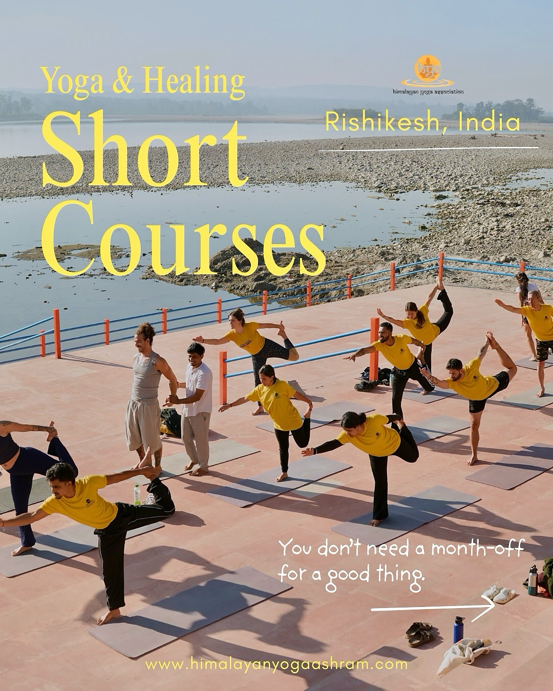 Himalayan Yoga Association Facebook ad: Dive into yoga and healing without a month-long…