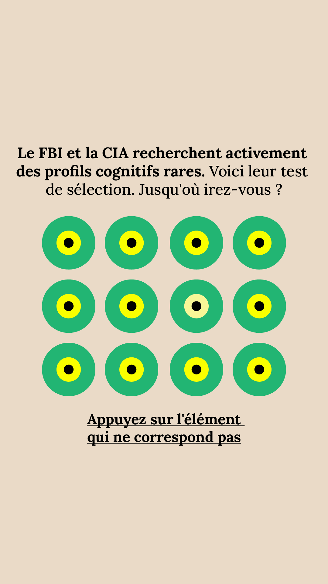 International Brain Test Facebook ad