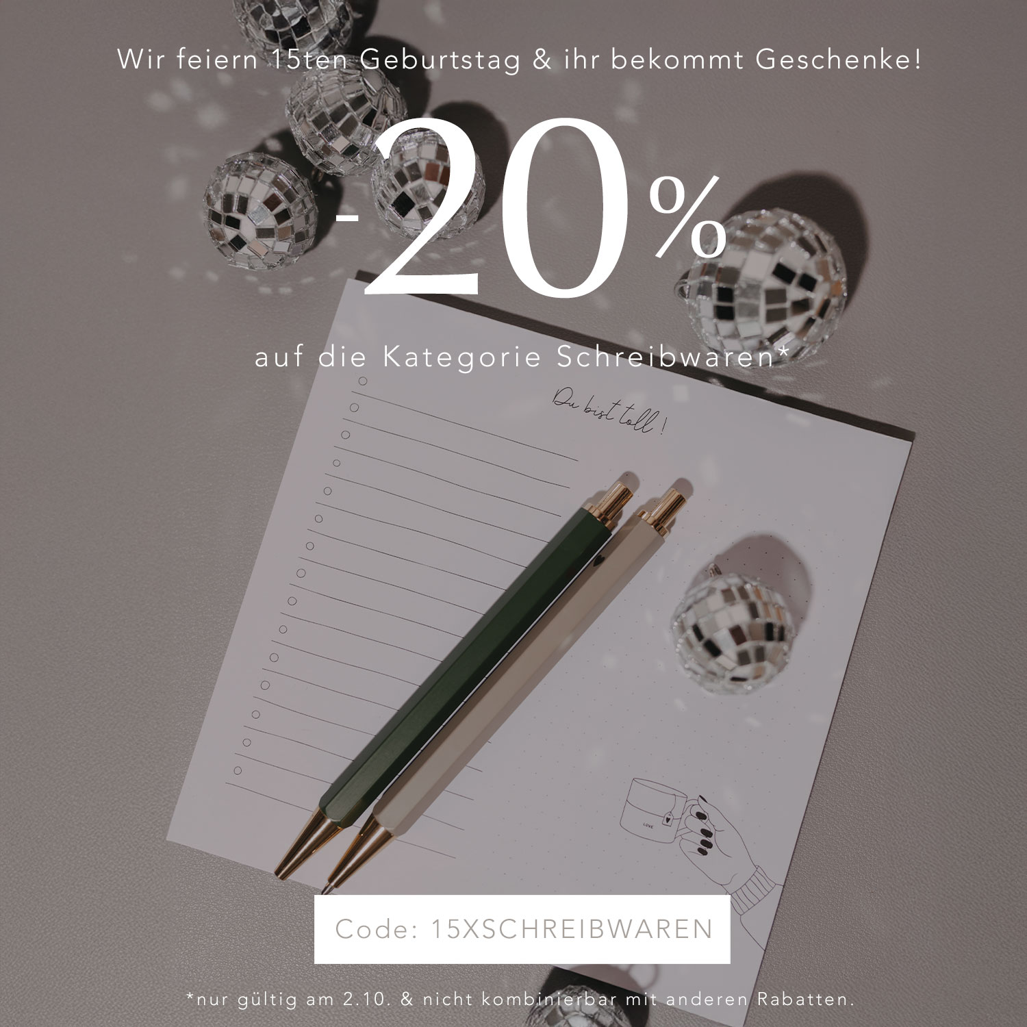 Eulenschnitt Facebook ad: 20% auf Kategorie Schreibwaren