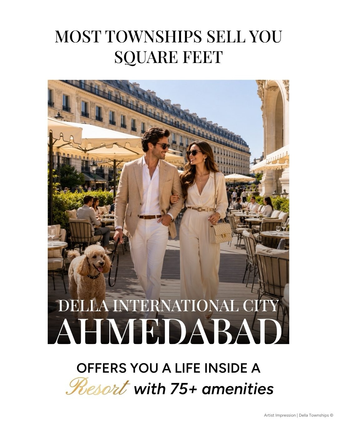 Della Townships Facebook ad: Most townships sells you square feet.