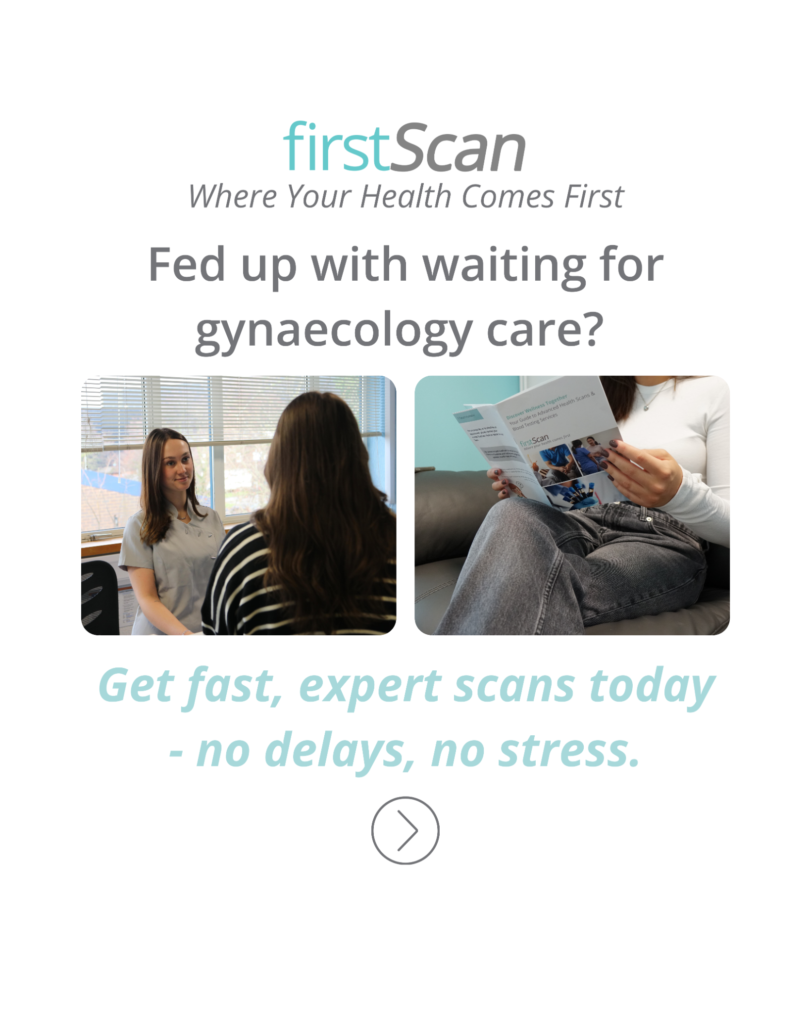 Window to the Womb & Firstscan Gloucester Facebook ad: At firstScan, your health comes first!
