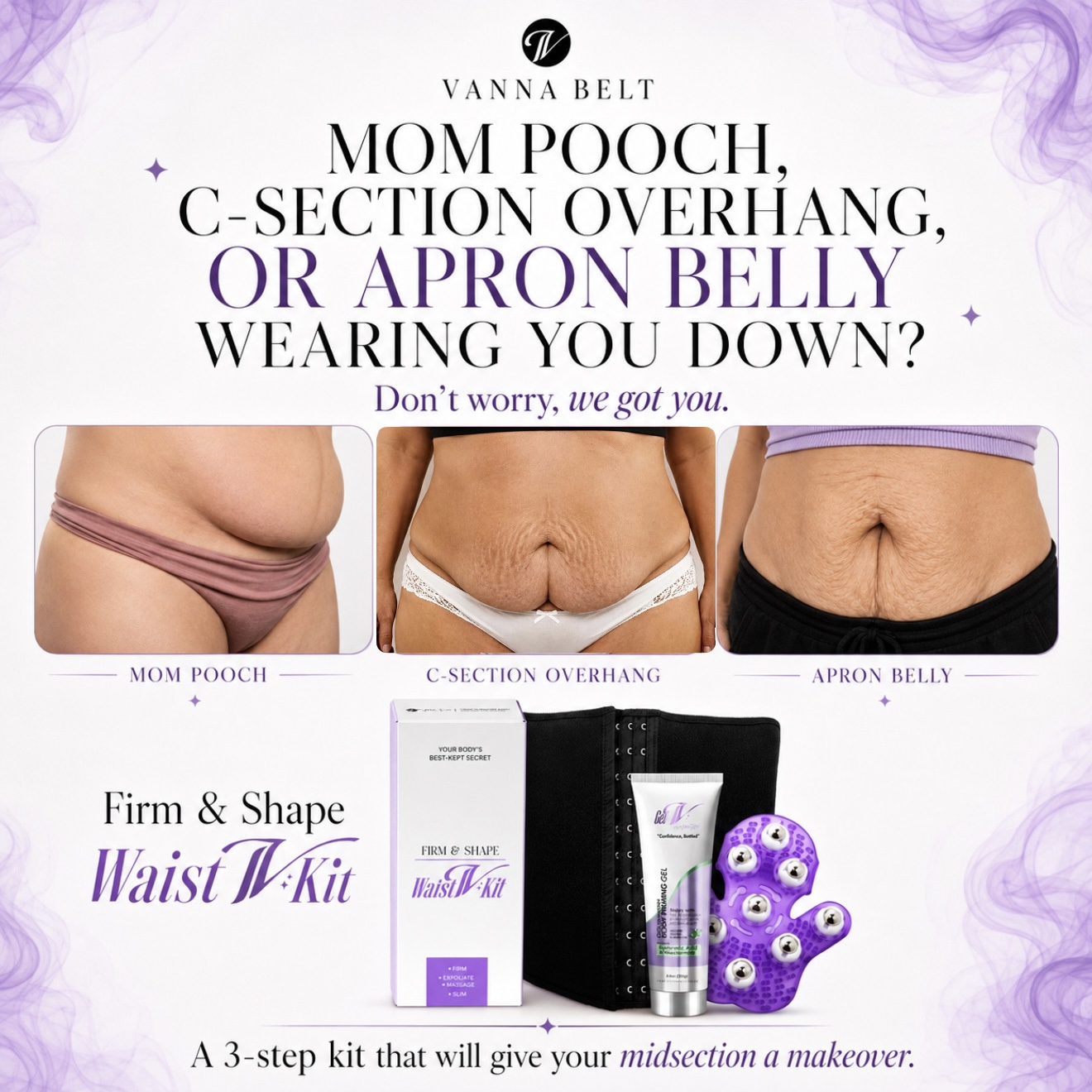 Vanna Belt Facebook ad: Snatch your waist, lift your midsection, and tighten your…