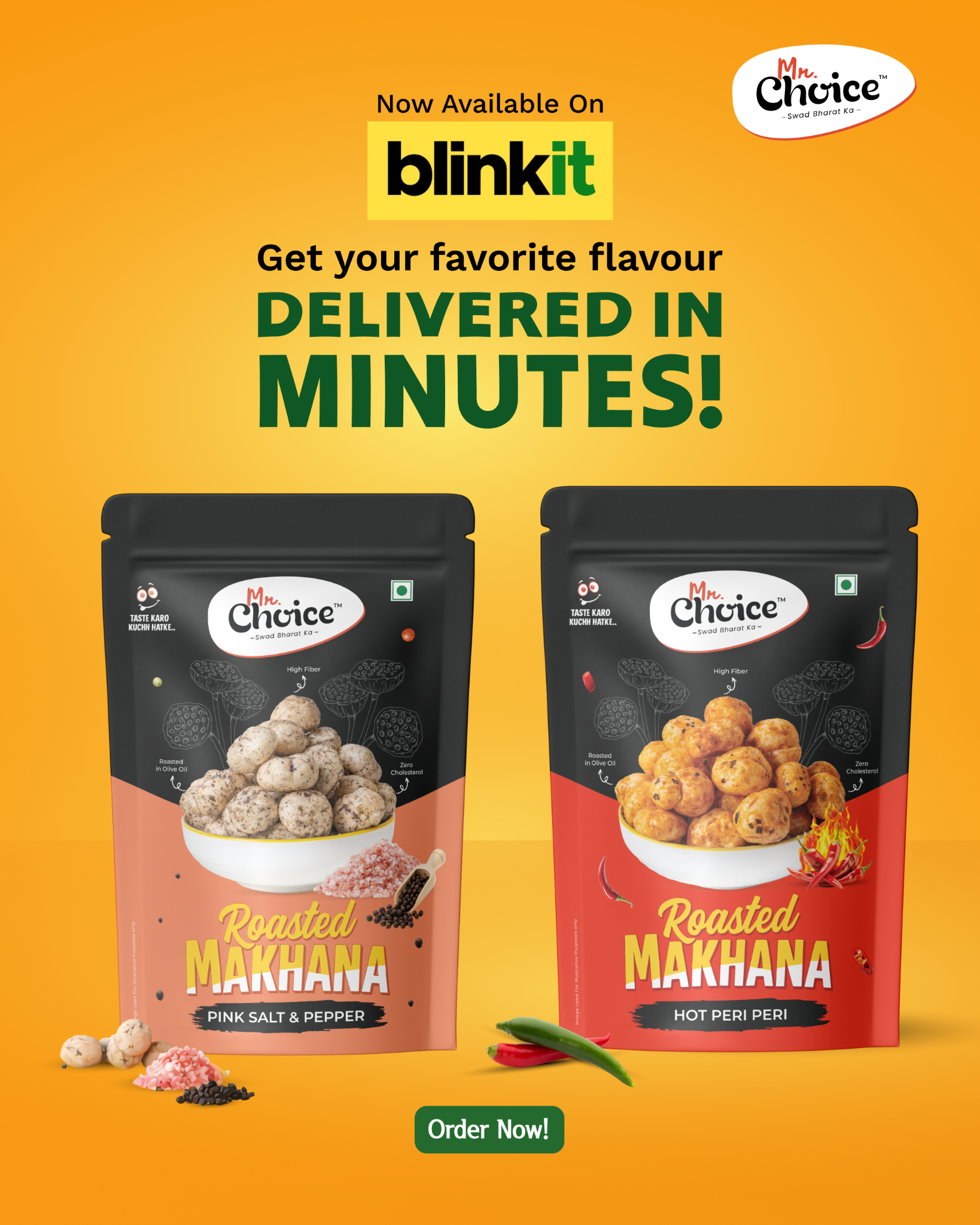 Mr. Choice Facebook ad: Now on Blinkit