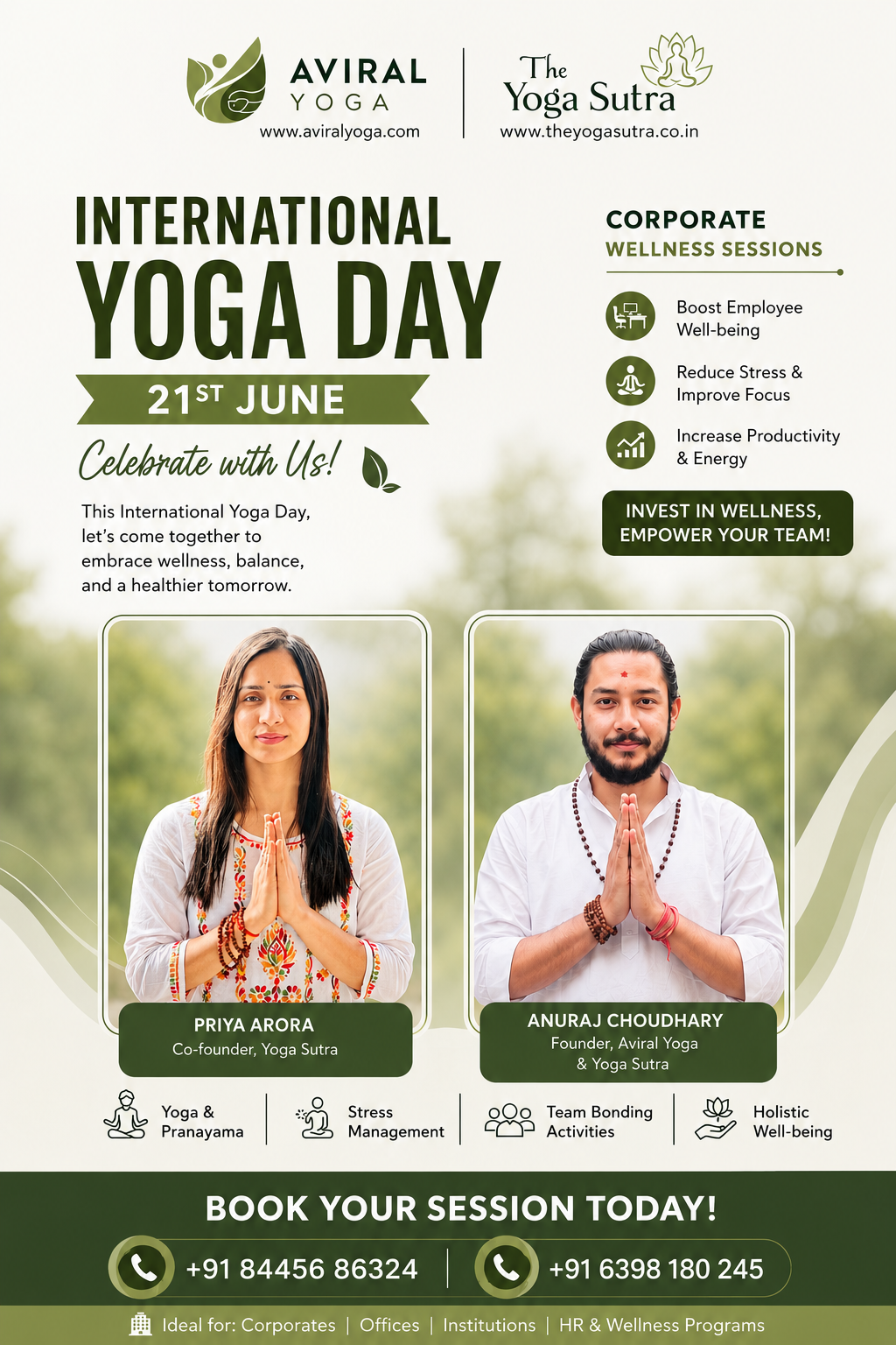 Yoga Sutra Facebook ad: Corporate Wellness Yoga Sessions in Gurgaon