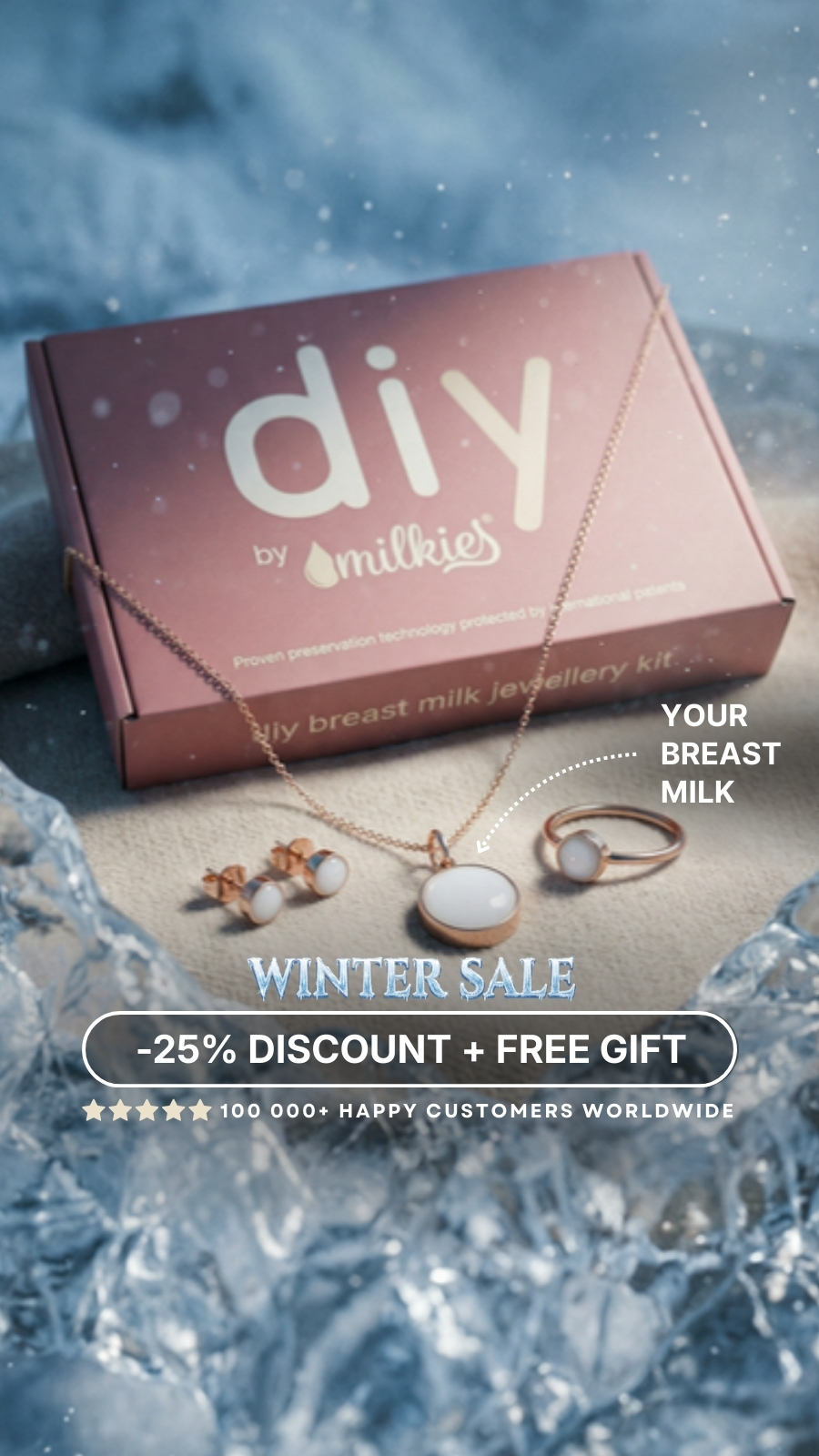 DIY by Milkies Breast Milk Jewelry Kit Facebook ad